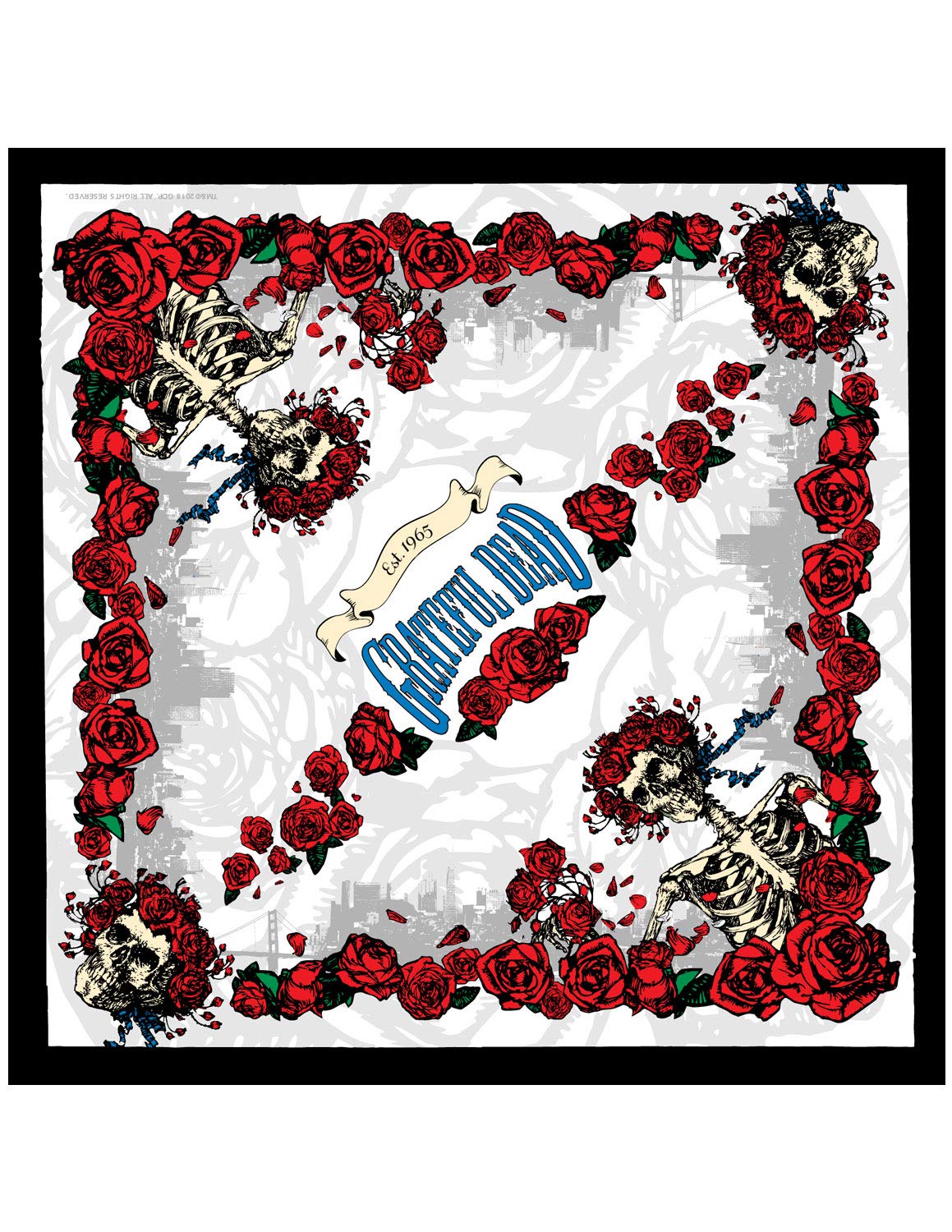 Sunshine Joy Grateful Dead Bertha Rose Bandana 22x22 Inches