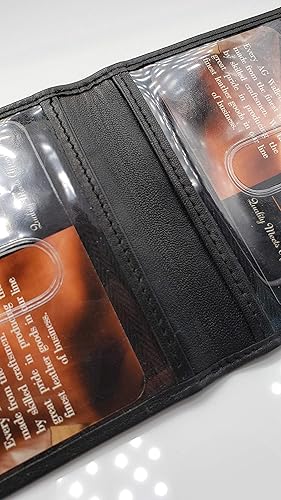 Miniatura 4 de AG Wallets Soporte de licencia plegable de cuero para 2 identificaciones, Negro -, Tarjetero e identificación