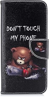 Thoankj Motorola Moto E13 Case Shockproof Slim PU Leather Flip Pouch Wallet Phone Silicone Cover with Magnetic Stand Card Holder Slot Protective Smartphone Cases for Motorola E13 Chainsaw Bear