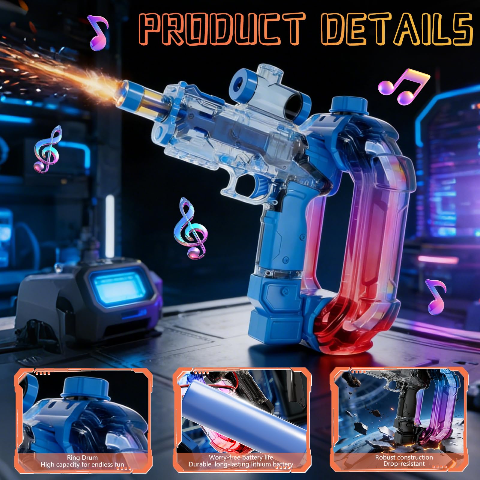 Pistolet à Eau Électrique Automatique avec Lumière LED, Portée Jusqu'à 10 m, 2 Réservoirs & Batteries Rechargeables - Jeux - Jouets Pistolet à Eau Électrique Automatique avec Lumière LED, Portée Jusqu'à 10 m, 2 Réservoirs & Batteries Rechargeables - Jeux - Jouets