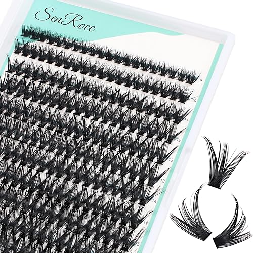 Miniatura 13 de Extensiones de racimos de pestañas, 240 unidades, extensiones de pestañas largas individuales 40D, aspecto natural, pestañas de imitación de visón