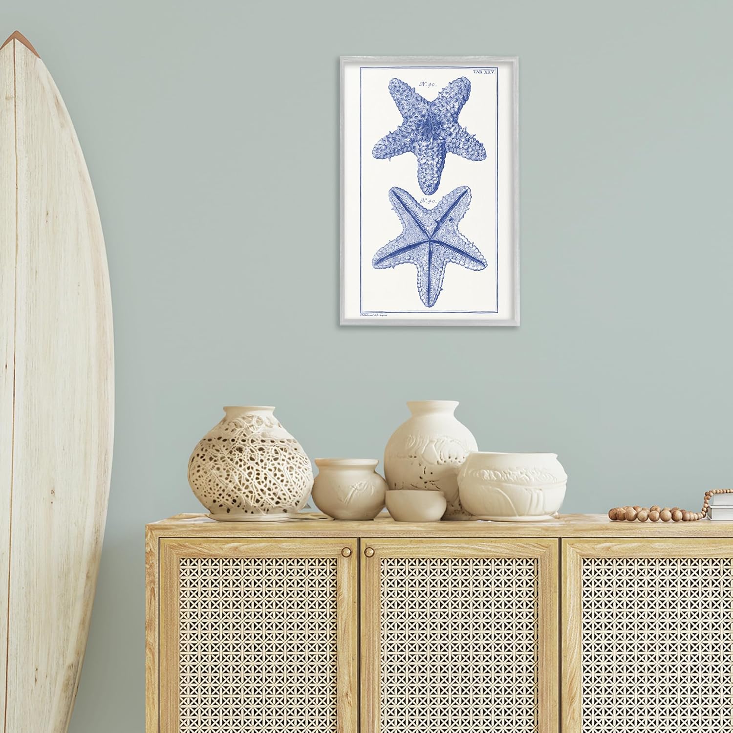 Stupell Industries Blue Starfish Studies Framed Giclee Art Design by Vision Studio