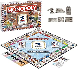 Monopoly: U.S. Stamps Edition | Buy, Sell, Trade Iconic & Collectible USPS Stamps | Classic Monopoly Game | Officially-Licensed United States Postal Service Merchandise