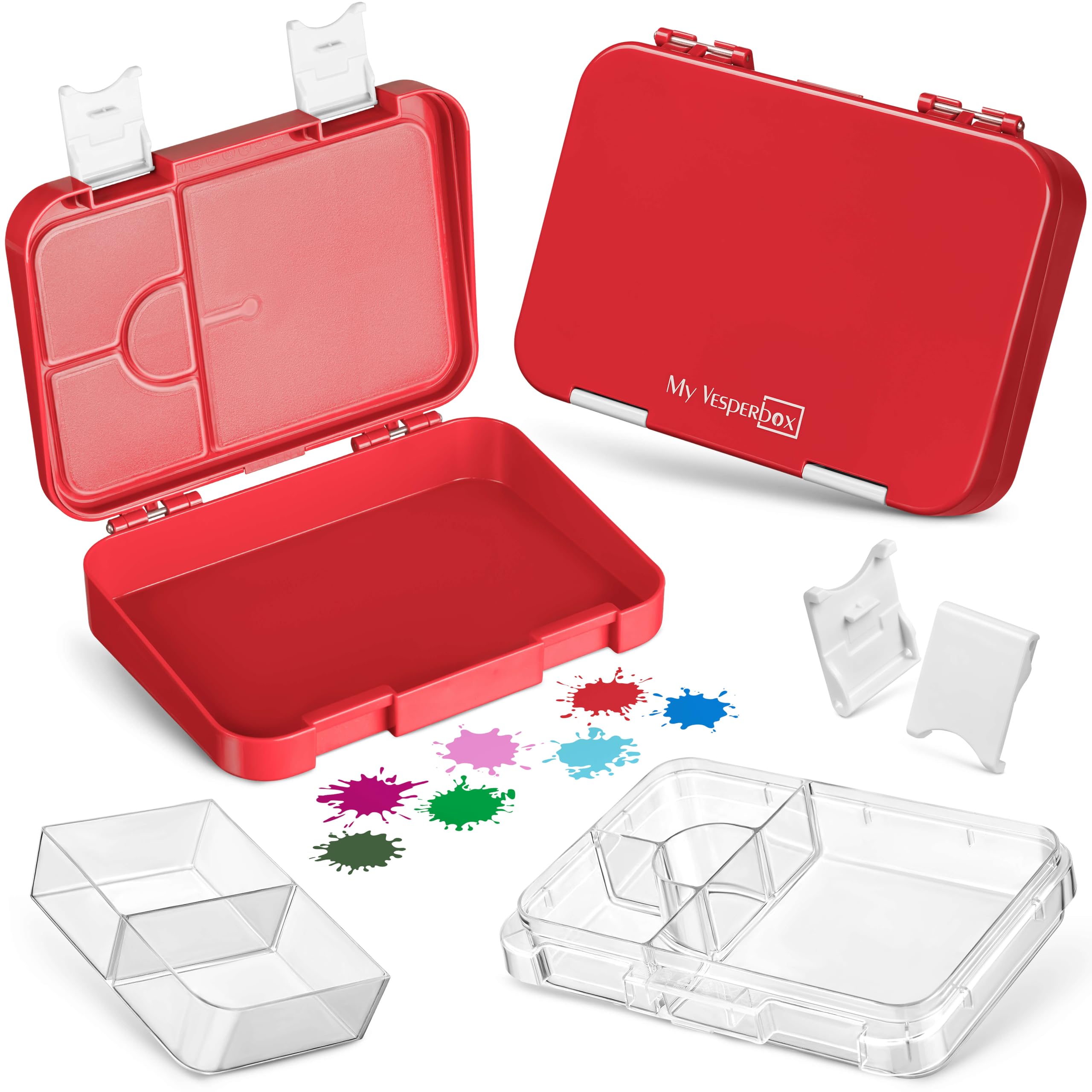 My Vesperbox® Brotdose für Kinder mit Fächern [LEN] - Lunchbox mit Trennfächern - Bento Box - Jausenbox - Brotzeitbox für Schule & Kindergarten - Vesperdose für Jungen & Mädchen