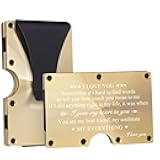 Personalized Wallet Gifts for Husband Boyfriend Custom Aluminum Wallet with money clip Engraved Credit Card Holder for Men Anniversary Christmas Valentine's Day Gifts
