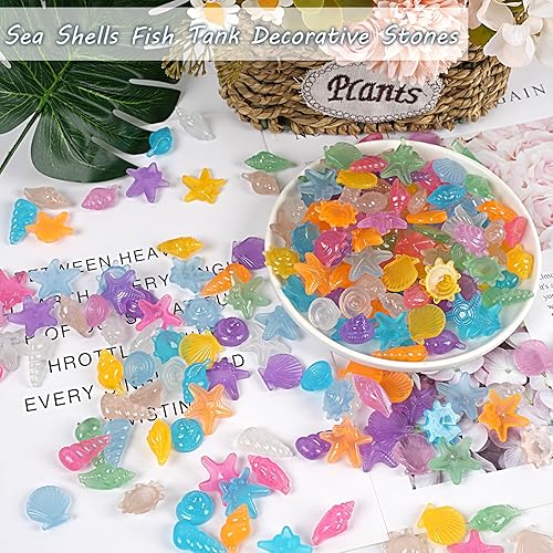 Miniatura 4 de Kaiyuan Dynasty 300 piedras que brillan en la oscuridad, para acuario, piedras brillantes para pecera, piedras brillantes para jardín de hadas,