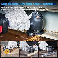 Vista 2 de Amoladora angular sin escobillas, mini amoladora angular inalámbrica cepillada con 2 discos de 5 cortes, batería de 16.8 V 2000 mAh, amoladora