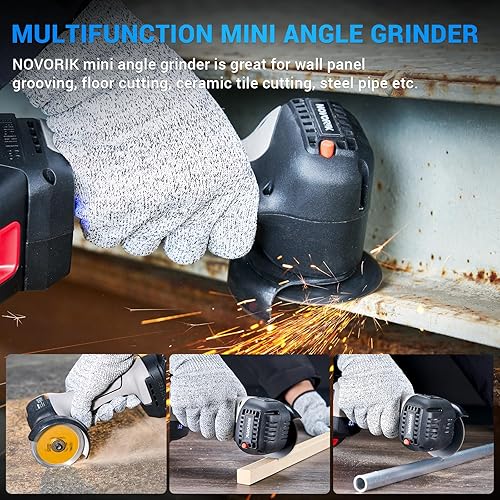 Miniatura 3 de Amoladora angular sin escobillas, mini amoladora angular inalámbrica cepillada con 2 discos de 5 cortes, batería de 16.8 V 2000 mAh, amoladora