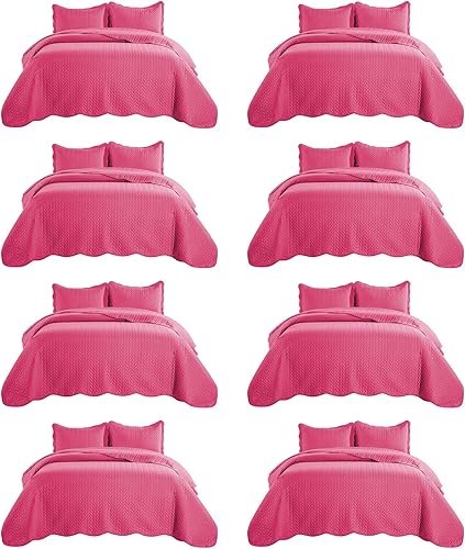 Vista 267 de IR Imperial Rooms - 10 juegos de colcha tamaño individual (68 x 86 pulgadas), para hoteles, habitaciones de huéspedes, colchas ligeras reversibles