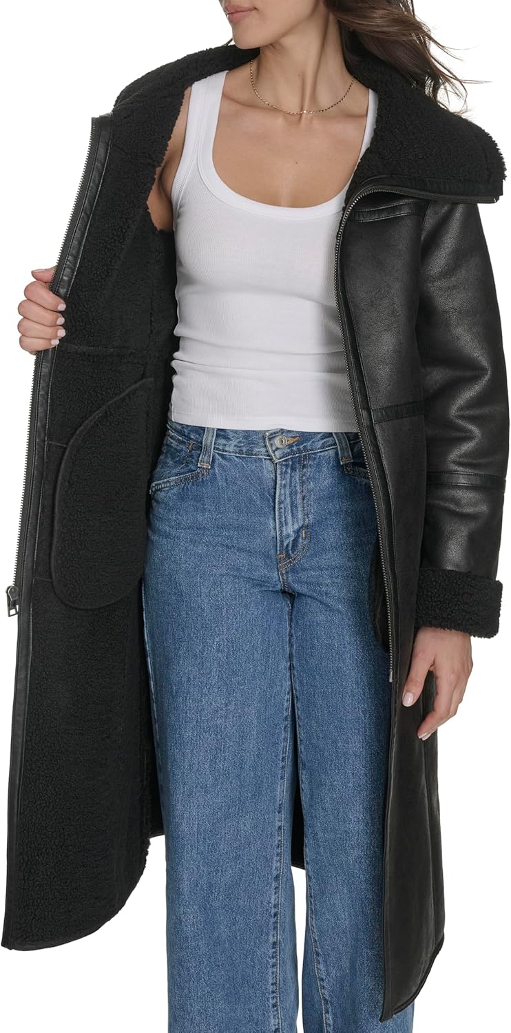 Levi's Women's Long Faux Shearling Coat - Image 6