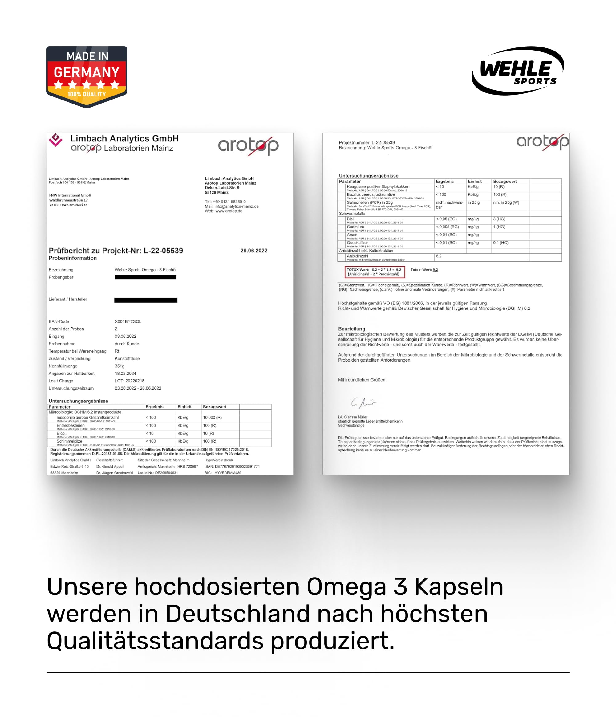 Omega 3 Kapseln hochdosiert - Fischöl Kapseln mit 2000mg (1000mg EPA & 500mg DHA) pro Tagesdosis - Omega-3 Fettsäuren ohne Vitamin E - Aufwendig gereinigt aus nachhaltigem Fischfang
