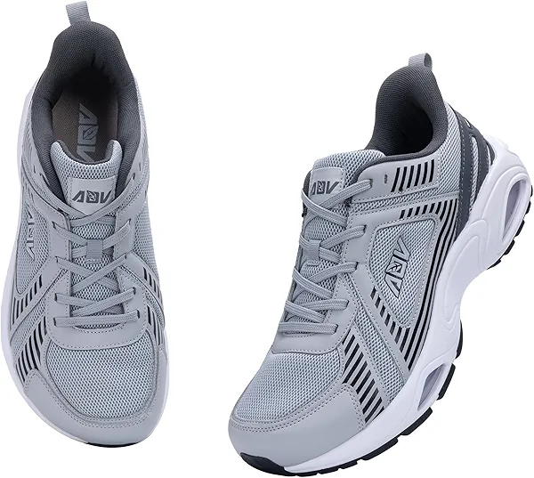 Artlea Mens Athletic Wide Toe Box Running Shoes Plantar Fasciitis Arch Support Sneakers Orthotic Tennis Walking Shoes Slip On Sneakers Grey US 11.5