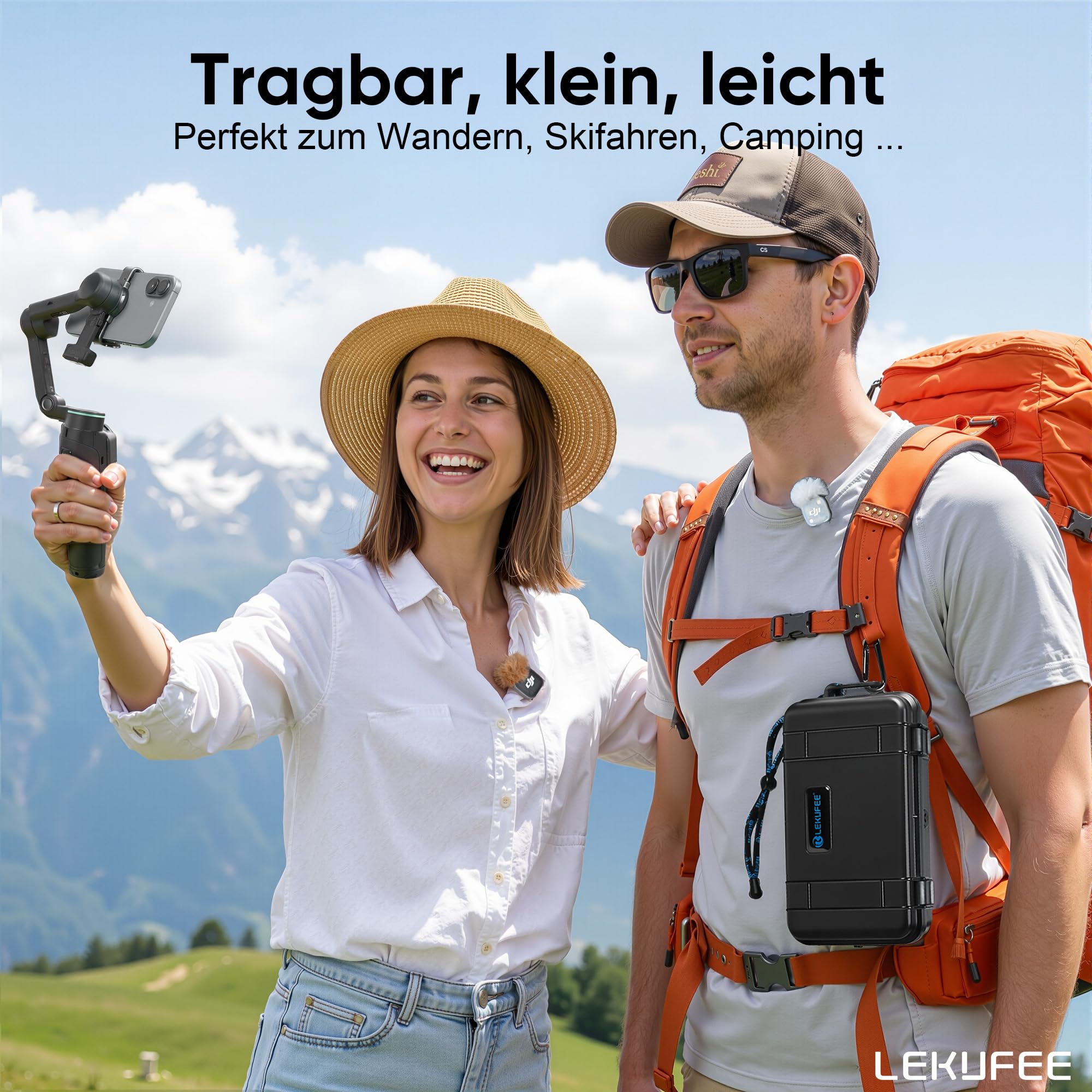 LEKUFEE Reise-Wasserdichter Aufbewahrungskoffer für DJI Osmo Mobile 8P Gimbal-Stabilisator und weiteres Zubehör (nur Tasche)