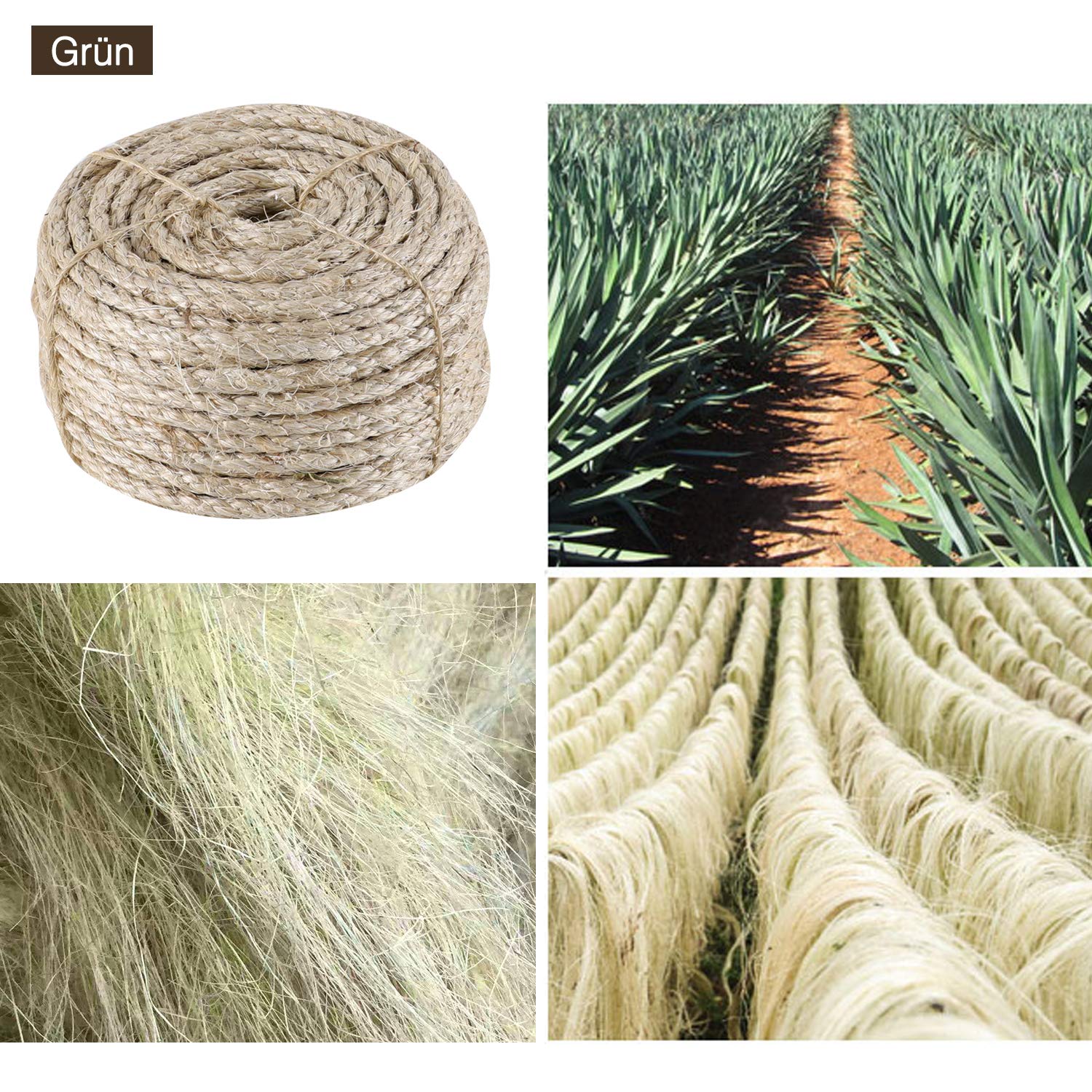 Buy IZSUZEE Sisal Rope Cat Tree Rope, 6mm (40m) Replacement Rope Jute