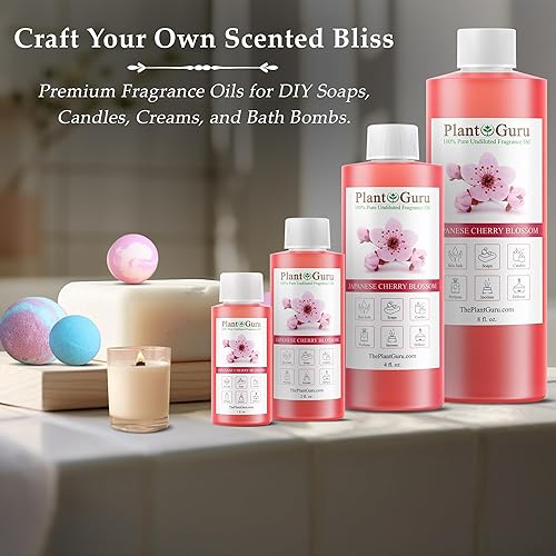 Miniatura 4 de Aceite aromático de flor de cerezo japonés, 8 onzas líquidas, aceite perfumado para hacer jabón, velas, bombas de baño, mantequillas corporales. Se