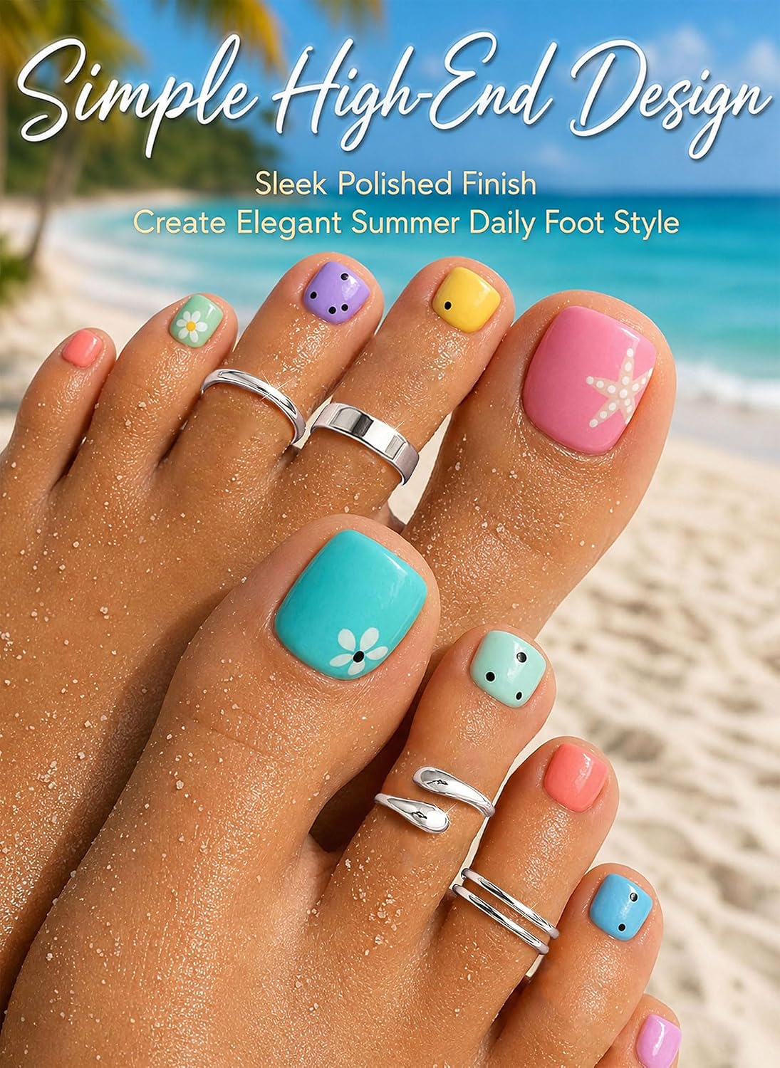 Toe Rings for Women Non Tarnish Adjustable Waterproof Toe Ring image 2