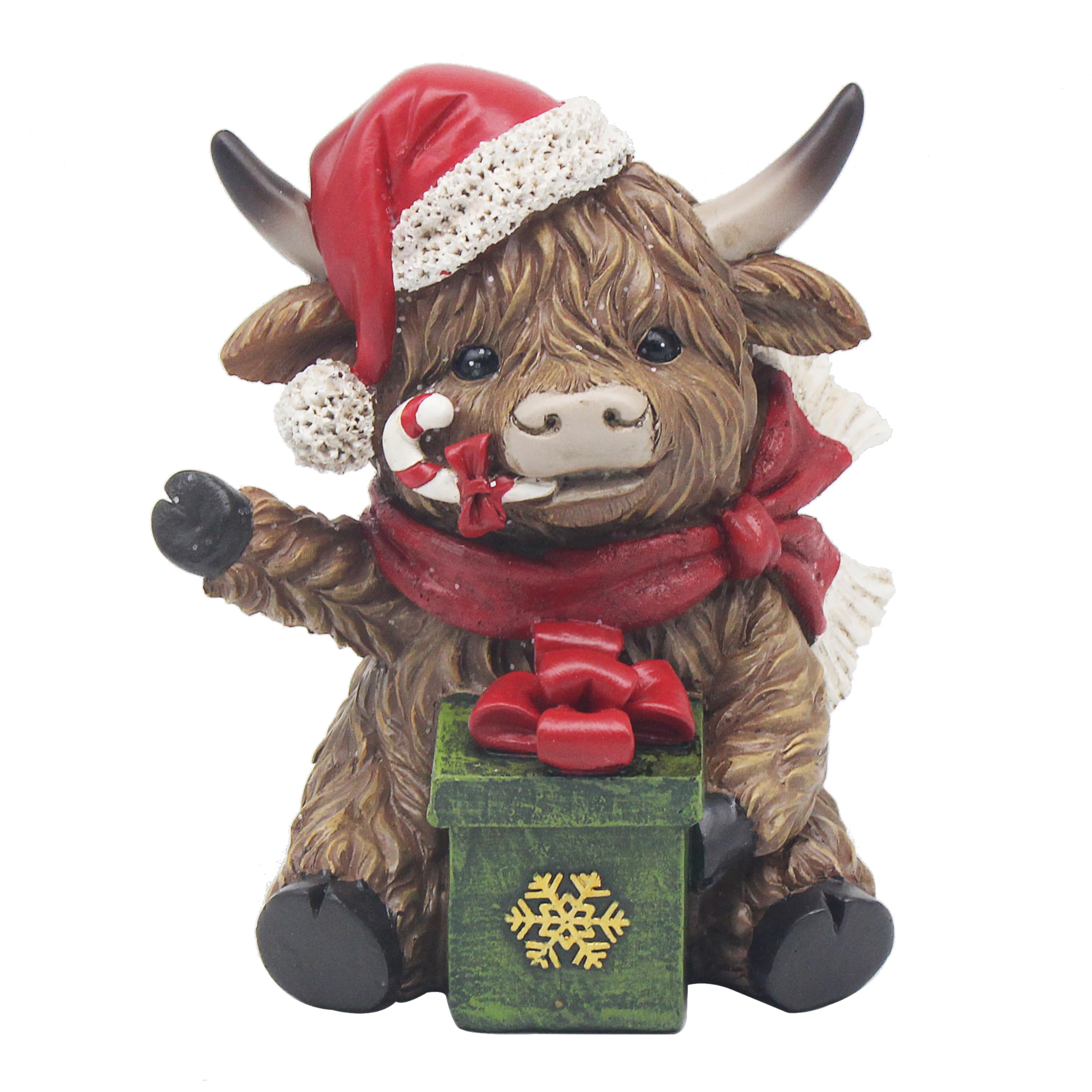 The Leonardo Collection Highland Cow Sitting Gift Box Figurines & Ornaments For Home & Office | Decorative Home Accessories Statues For Indoor & Outdoor | Lovely Gifts for Women & Men