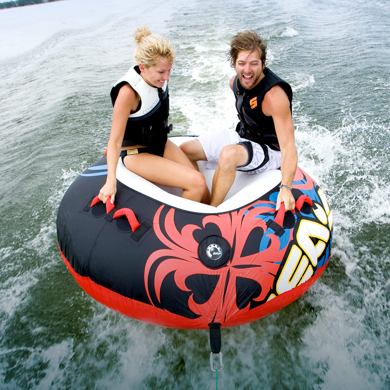 Sea-doo 68 - Ciambella Gonfiabile, Trainabile da Barca Motoscafo, per 3 Persone