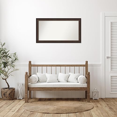 Miniatura 5 de Amanti Art Espejo de baño de bronce para sobre el fregadero, 24 x 44 pulgadas, espejo rectangular de bronce Lara hecho a medida, marco de madera