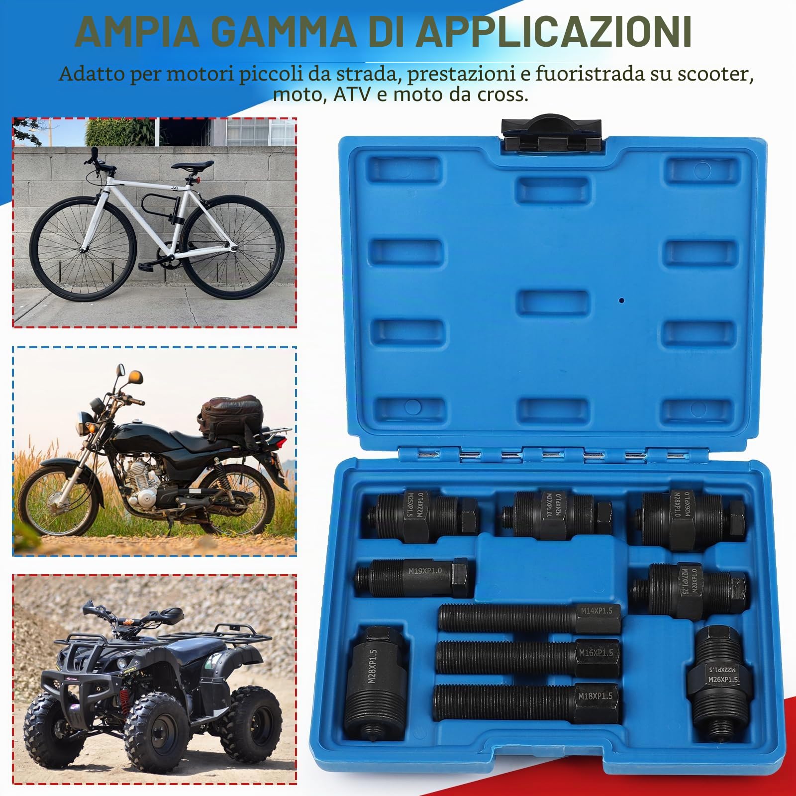 LALAGO 10 Pezzi Estrattori per Volano Motor, Estrattore Volano, Estrattori per Ruote Magnetiche, Utensili per Cuscinetti pour Scooter/Roller Moto e ATV compatibile con Kawasaki Yamaha Honda e Suzuki