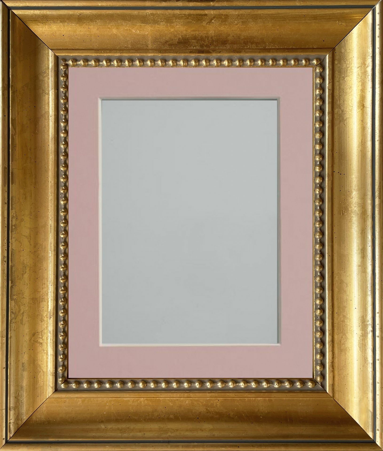 Frame Company Litchfield Gold Ornate Beaded Decorative Wooden 16x12 inch Frame With Pink Mount For Image 12x10 inch *Choice of Sizes* โ image 1