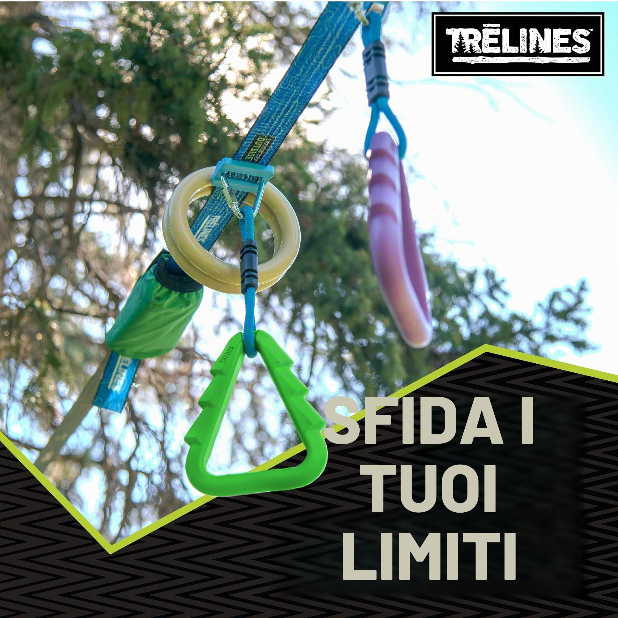Treline - Set avventura Ninja 10 metri, Set da arrampicata per bambini dai 5 anni in su