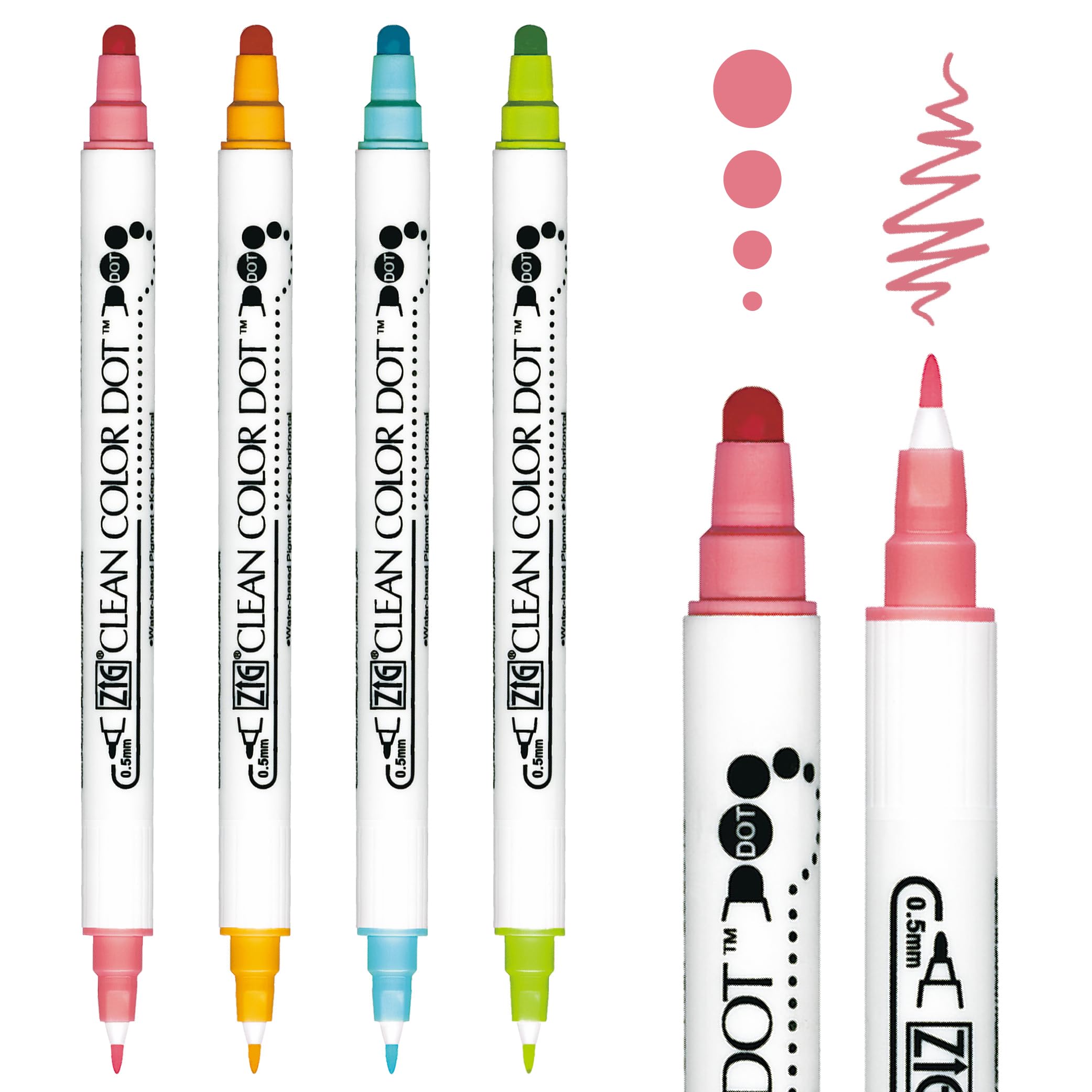 Amazon.com: Kuretake Zig 4 Clean Colour Dot Pen Set, zzzz-s, Multi