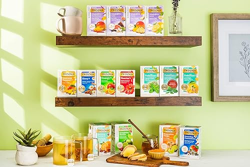 Miniatura 8 de Twinings Tés Superblends, té de hierbas, verde y blanco saborizados, paquete variado, Energy+ vitamina B6, Sleep+ melatonina, Immune Support+