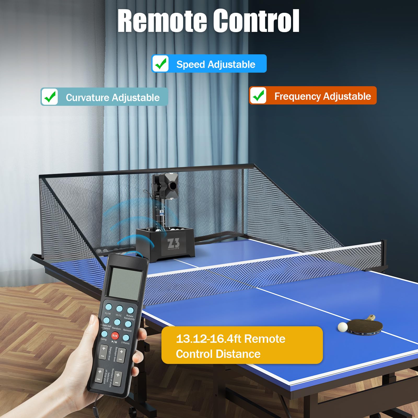 Tischtennisroboter Ping Pong Ballmaschine Automatische Tischtennis Ballmaschine mit Netz Ping Pong Roboter Tischtennis Trainer für Training und Übung mit Fernbedienung