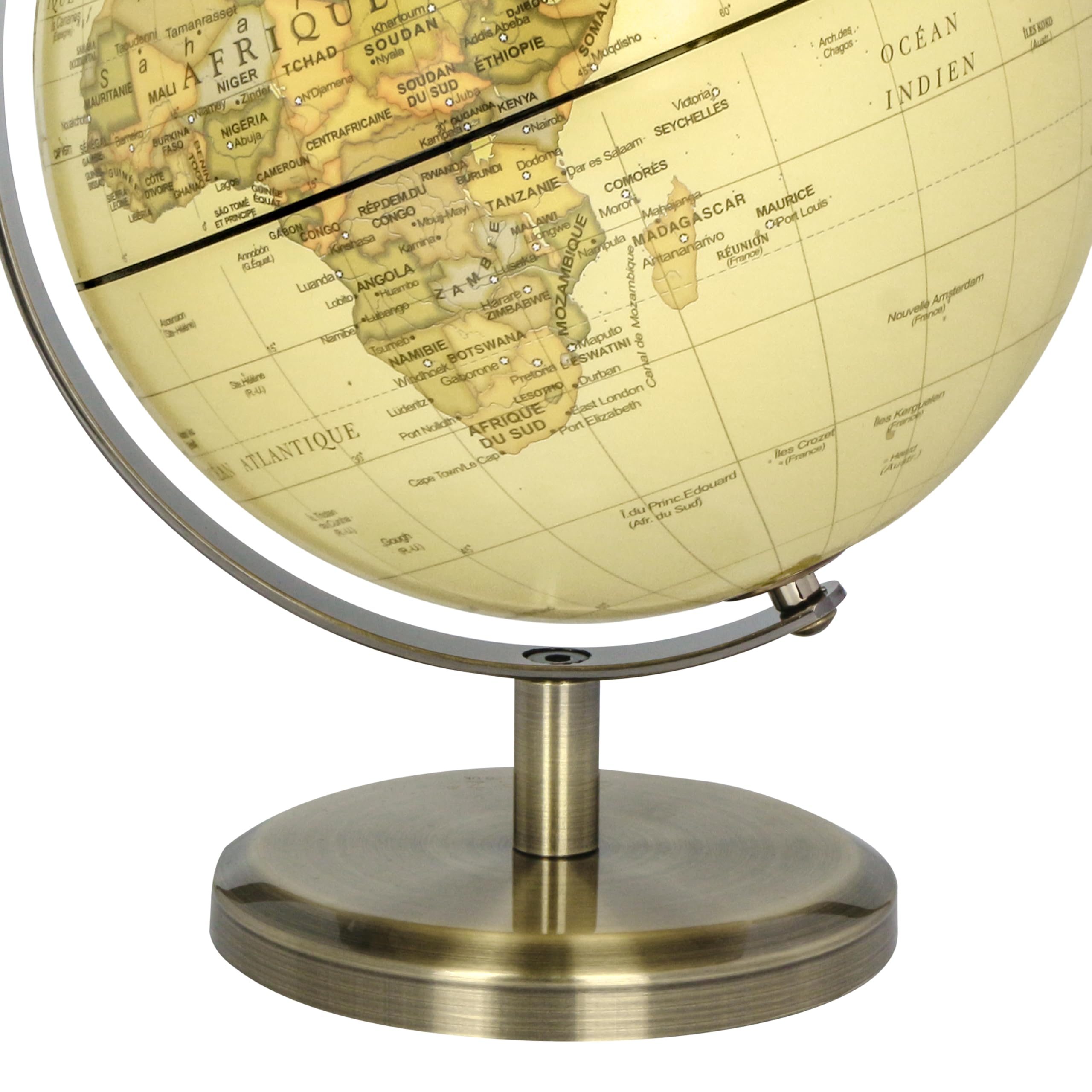 Exerz 14cm Globe Carte en Français- Mini Globe Terrestre Antique Couleur Vintage