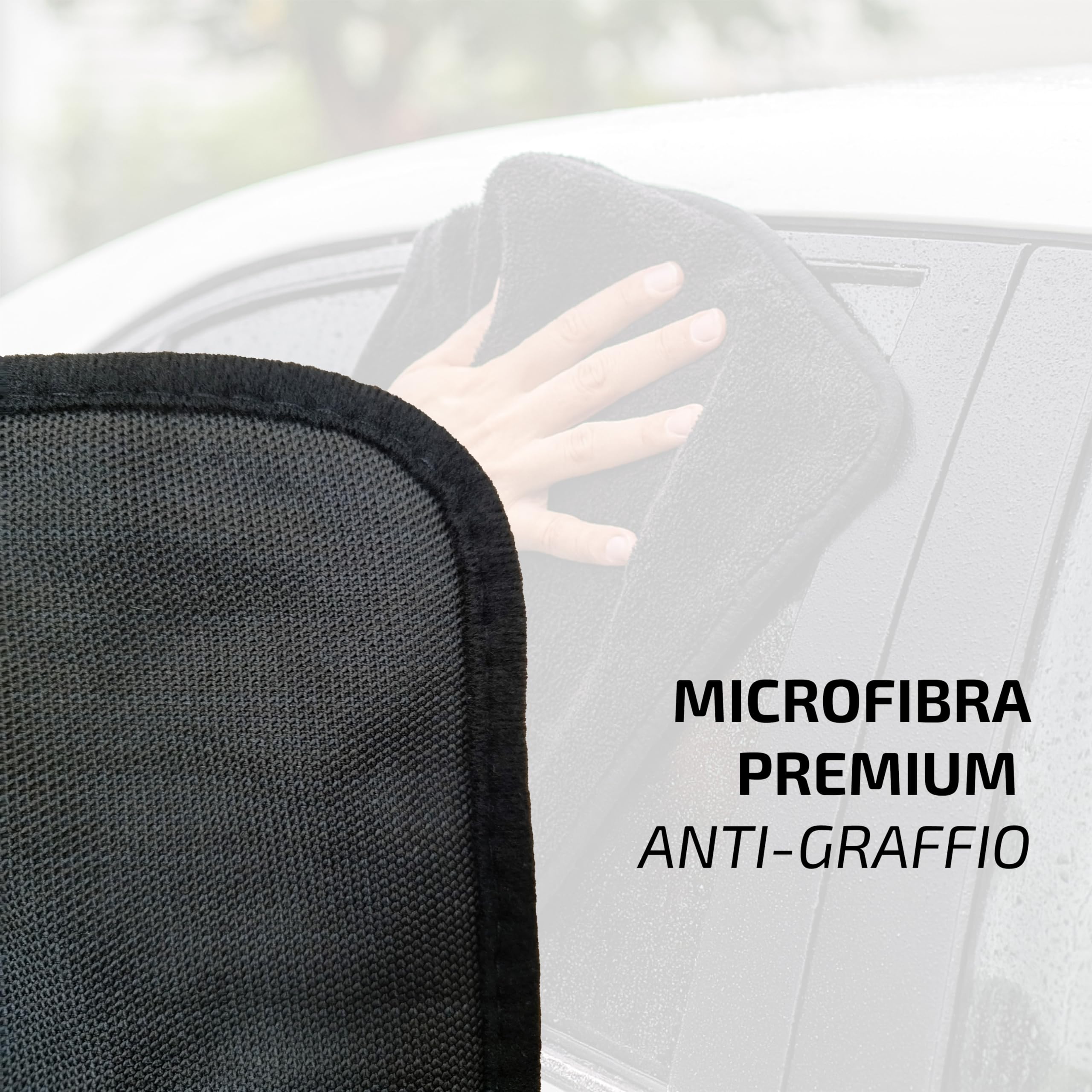 VENTUX GEAR Panni asciugatura auto - 1 panno microfibra auto 40x60 cm 600 GSM doppia trama - panni auto asciugatura per carrozzeria vetri e detailing - 4