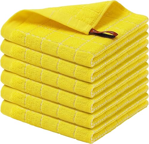 Miniatura 121 de Homaxy Toallas de cocina de rizo de algodón 100% (gris oscuro, 13 x 28 pulgadas), diseño a cuadros, suaves y súper absorbentes, paquete de 8