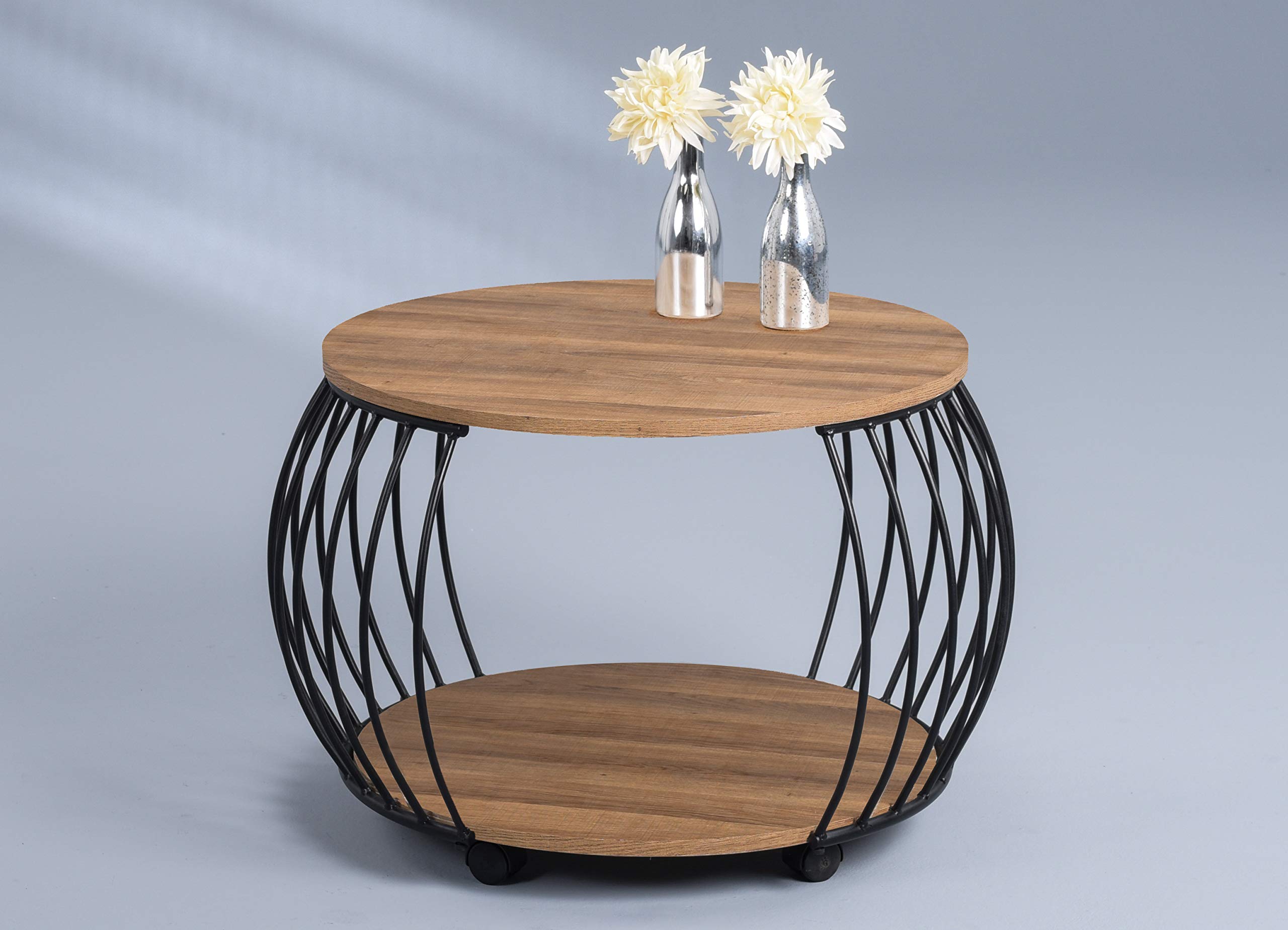 M2 Kollektion Peking 1 Couchtisch/Sofatisch, MDF, Höhe 47cm, Durchmesser 60cm