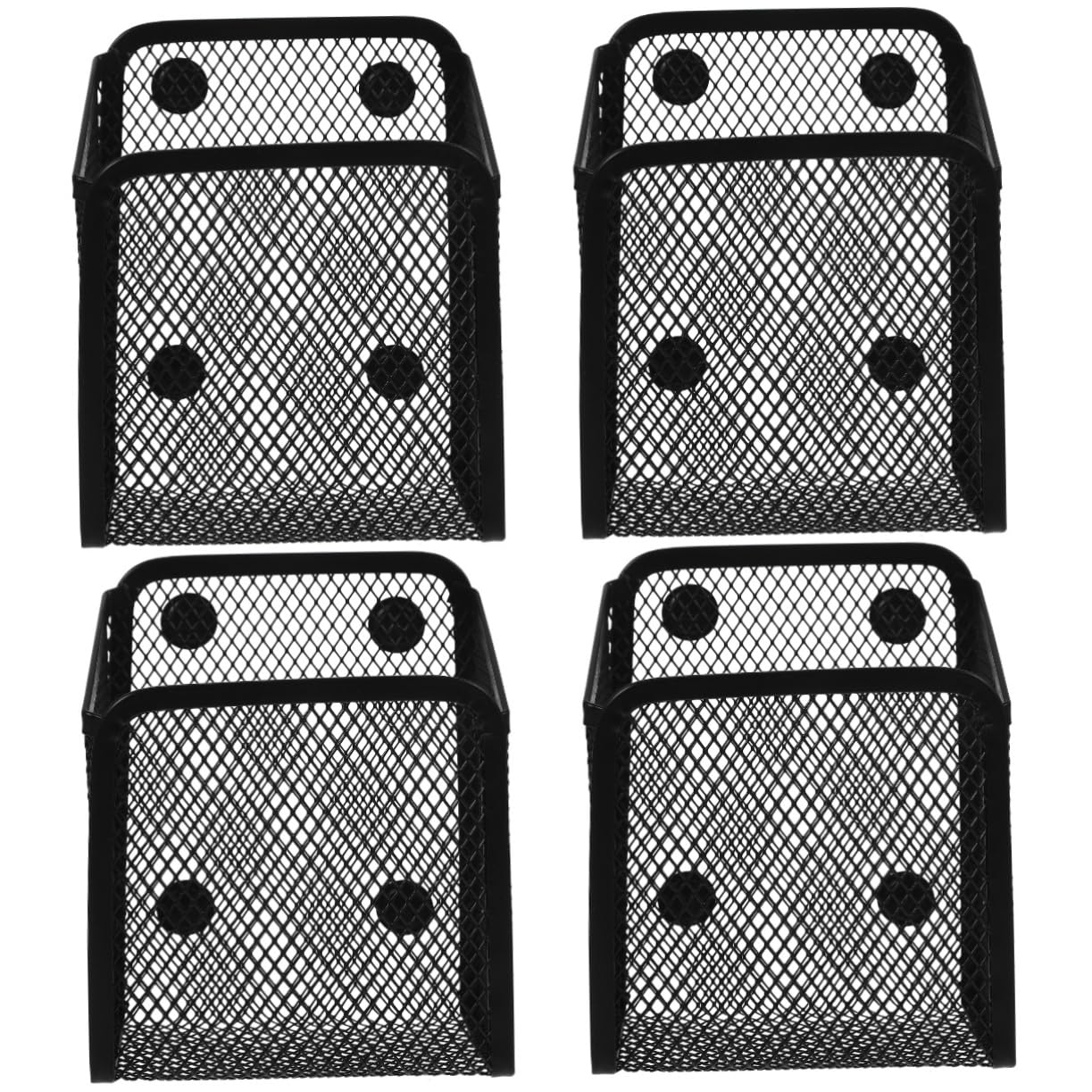 Gadpiparty 4 Pezzi portapenne magnetico Cartoleria Porta di deposito a penna magnete Scrivania porta pennarello per lavagna bianca organizzatore di pennarelli magnetici ferro battuto Nero