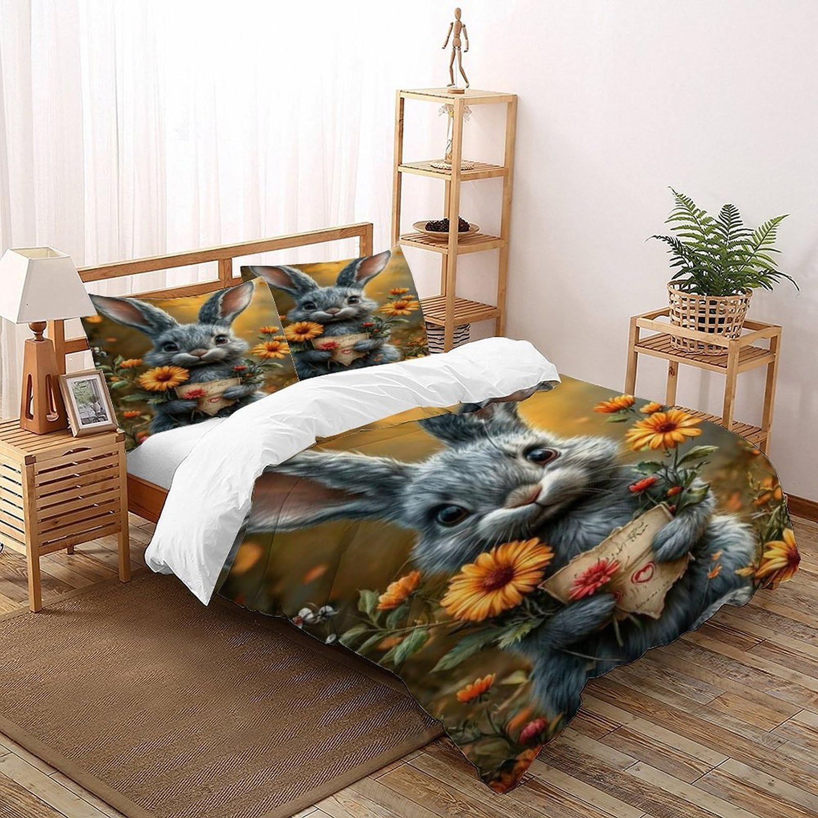 Housse de couette faune sauvage 200x200 pour lit double de charme
