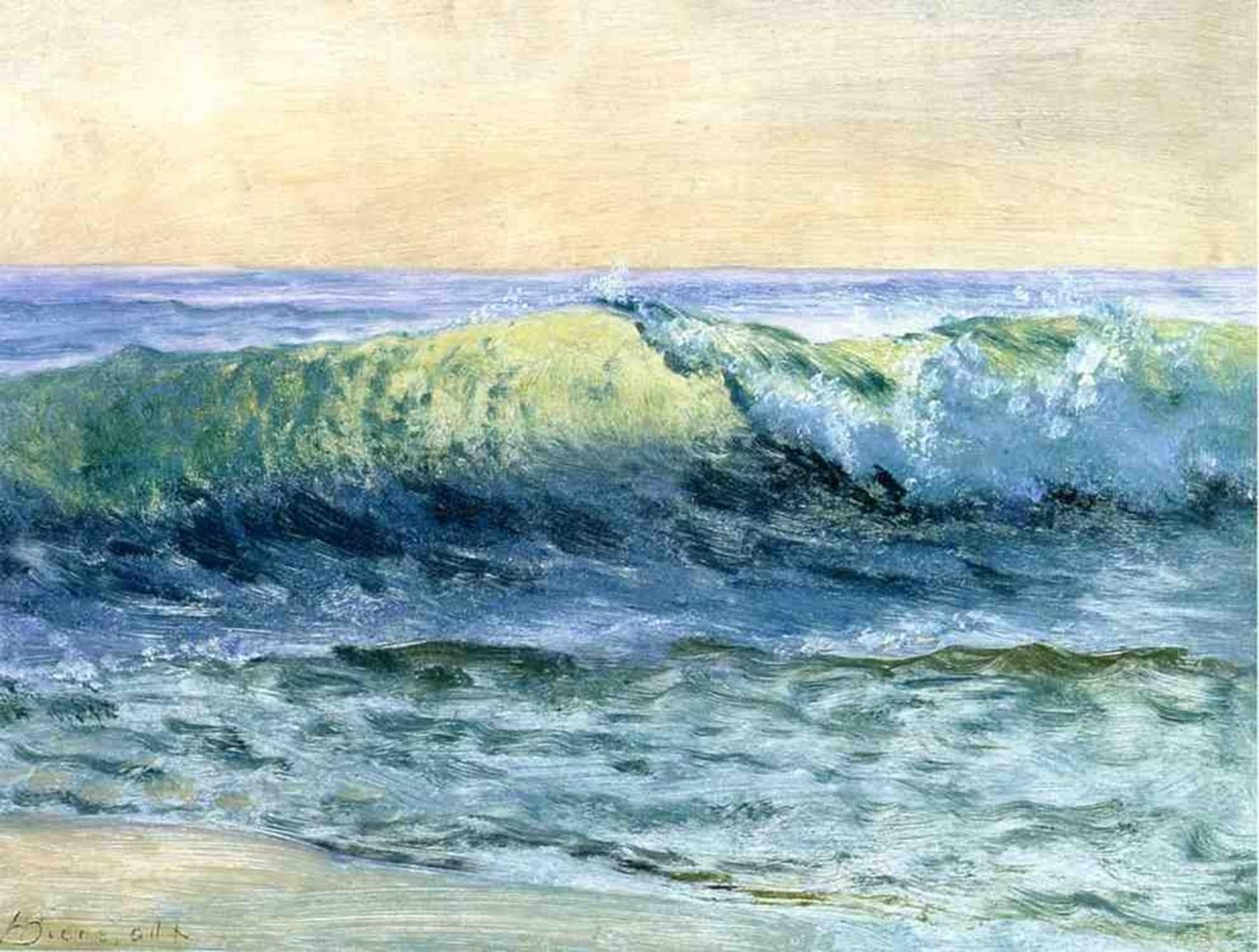 ARTXLXXBN Famous Print Painting Colorful Art Print the Wave by Albert Bierstadt Canvas Art Decorations for Home Decor 60x90cm