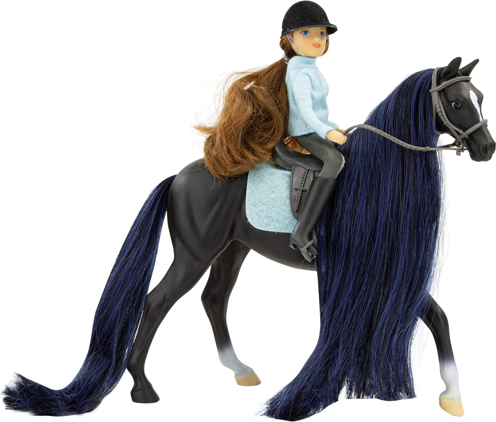 Breyer Freedom Series Horse & English Rider Set - Jet & Charlotte - 9.75" x 7" Black Toy Figure, 1:12 Scale, Model #61145