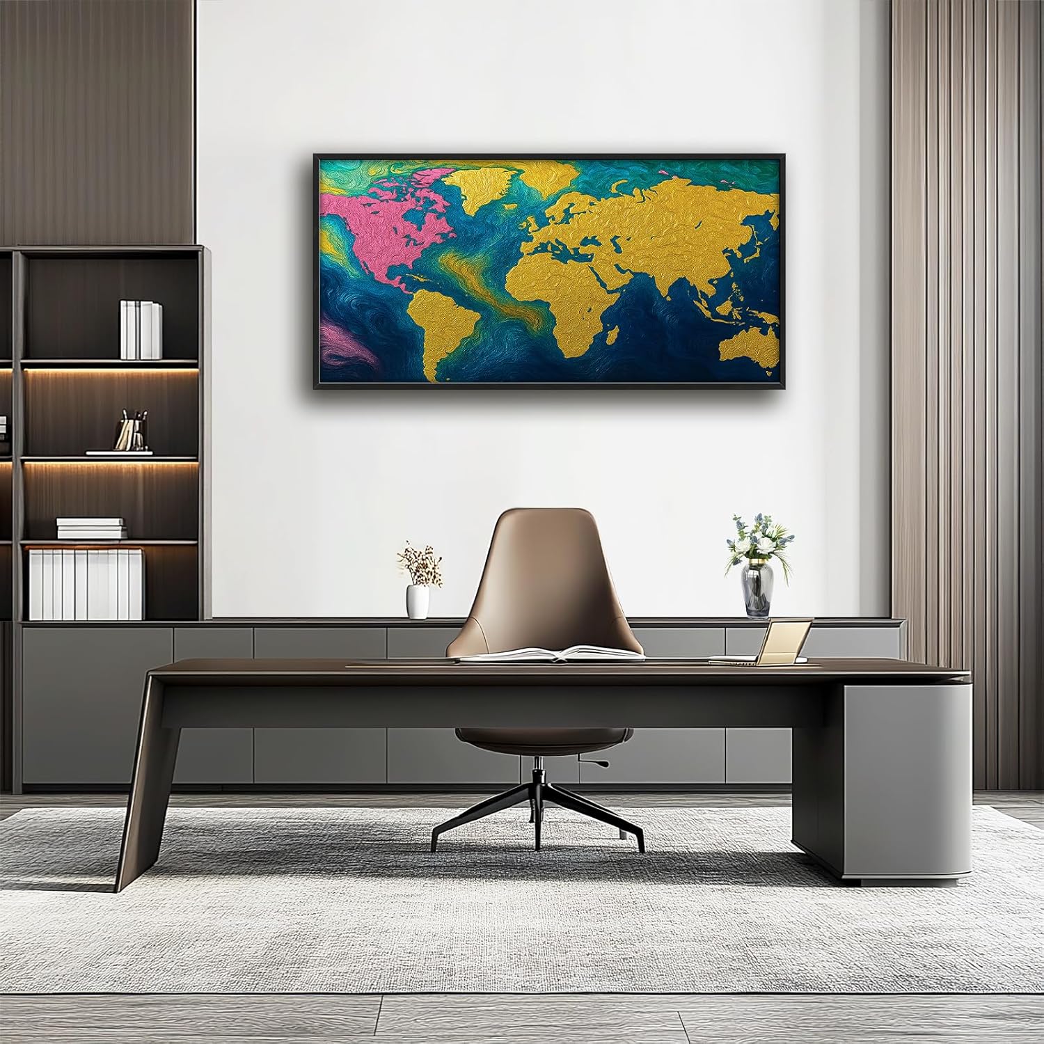 Large World Map Wall Art for Living Room Big World Map Wall Decor Travel Pictures Nautical Canvas Prints Painting Artwork Decoration for Bedroom Office Framed Gifts 30"x60" - Image 8