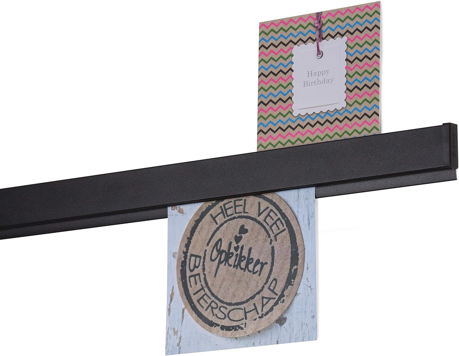 STAS Papergrip - Hanging Pictures Without Nails - Artwork Display - Paper/Magazine Holder for Wall - White Bulletin Bar 59 inch (150cm) - Photo Rail System – Kids Art Display for Wall
