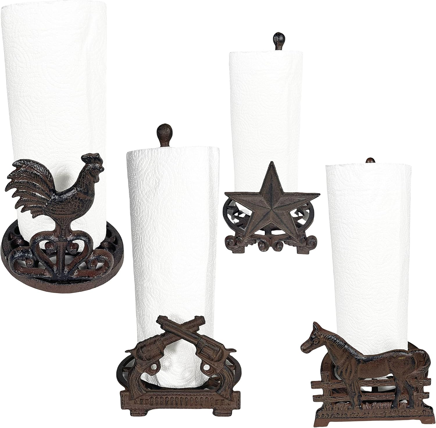 Urbalabs Cast Iron Farmhouse Paper Towel Holder Horse Metal Paper Towel Holder Roll Paper Towel Stand for Farmhouse Kitchen Decor Bathroom Home Country Decor (Horse)
