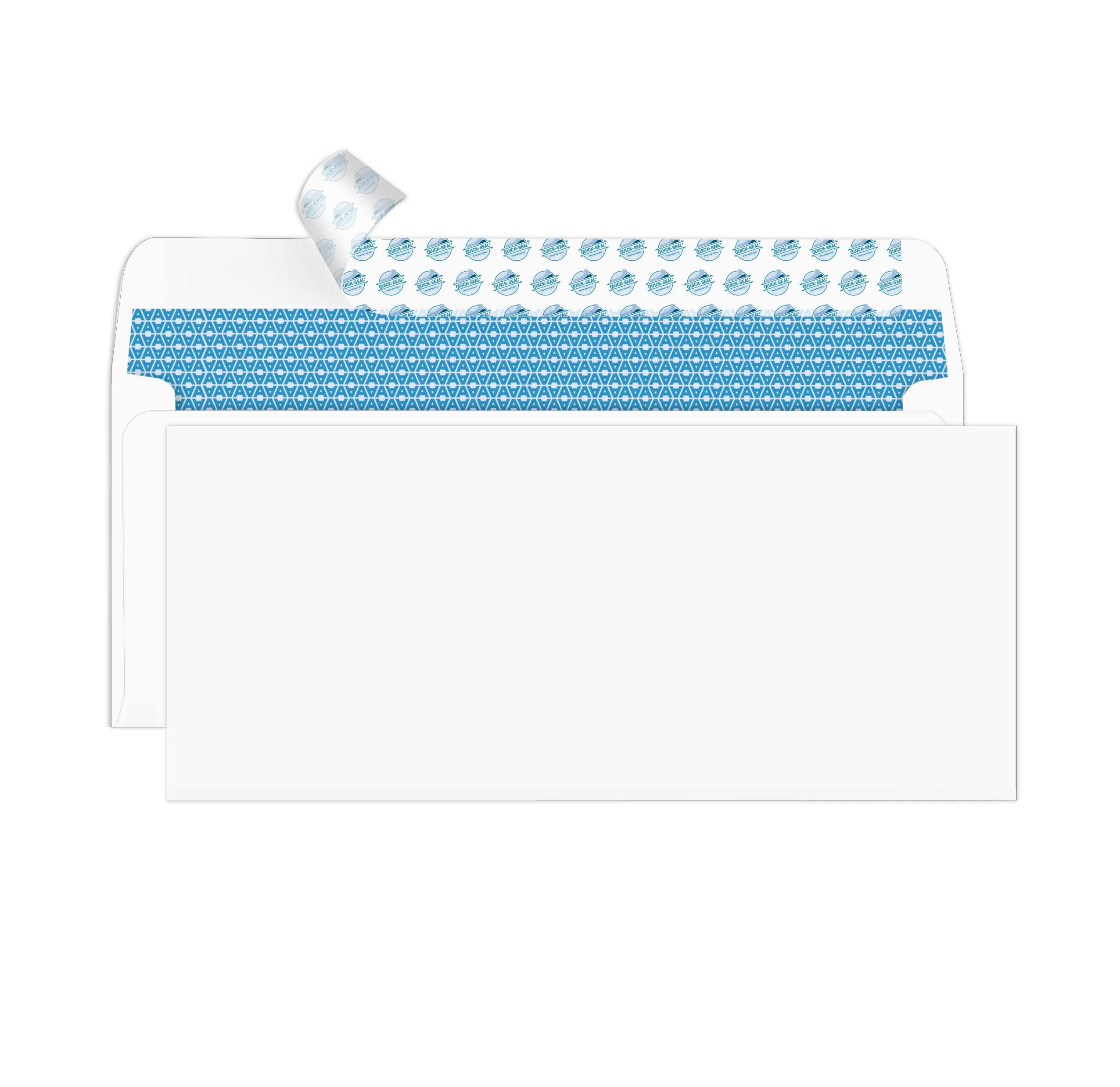 500#9 – Lot de 500 enveloppes de sécurité auto-adhésives avec motif teinté de sécurité haut de gamme, fermeture rapide ultra forte – Sans fenêtre, EnveGuard, taille 9,5 x 21,6 cm – Blanc – 10,9 kg