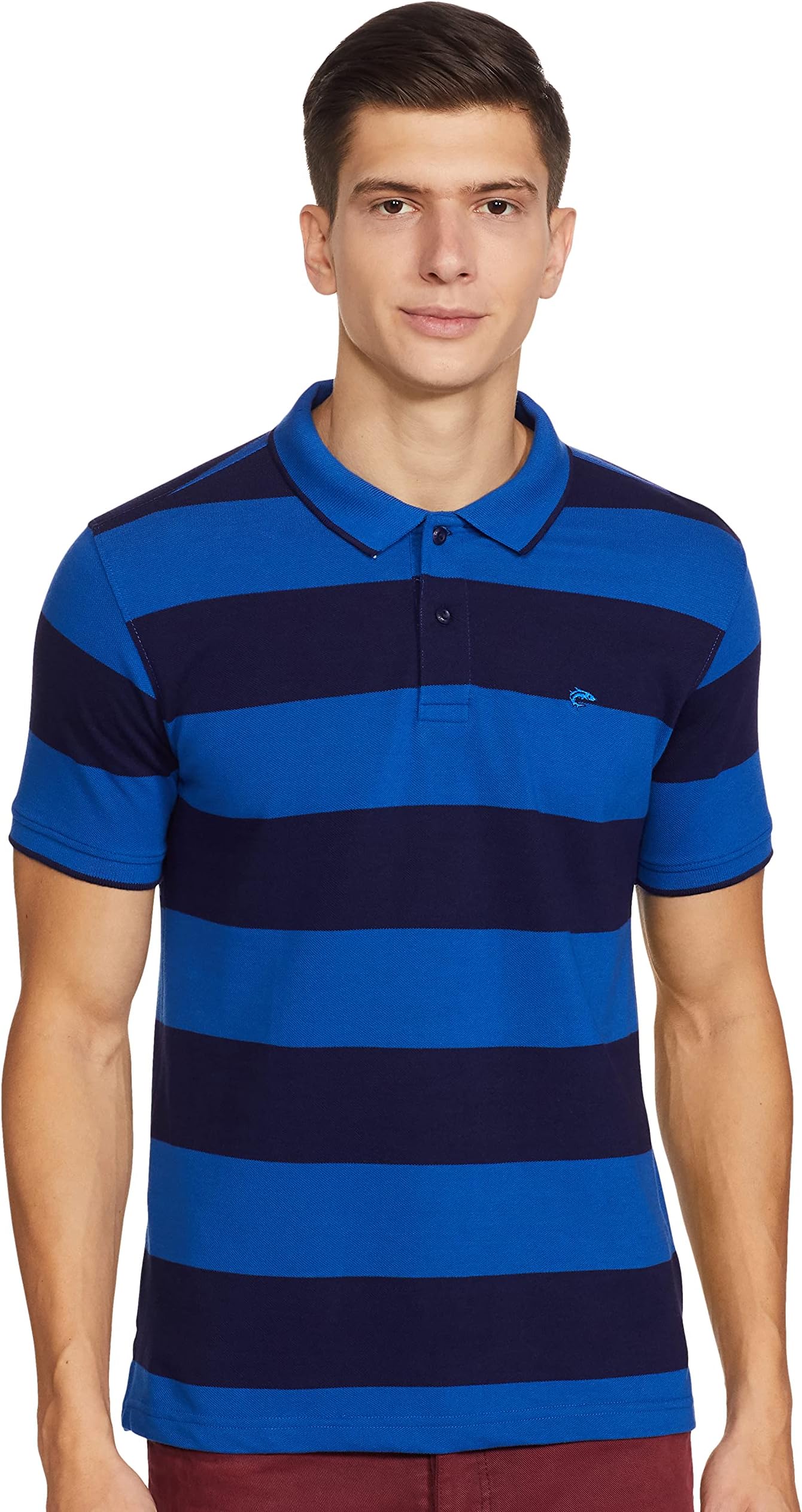 Ruggers by Unlimited Men's Solid Slim Polo Shirt (RGMEPTS20345N01_Blue' L)