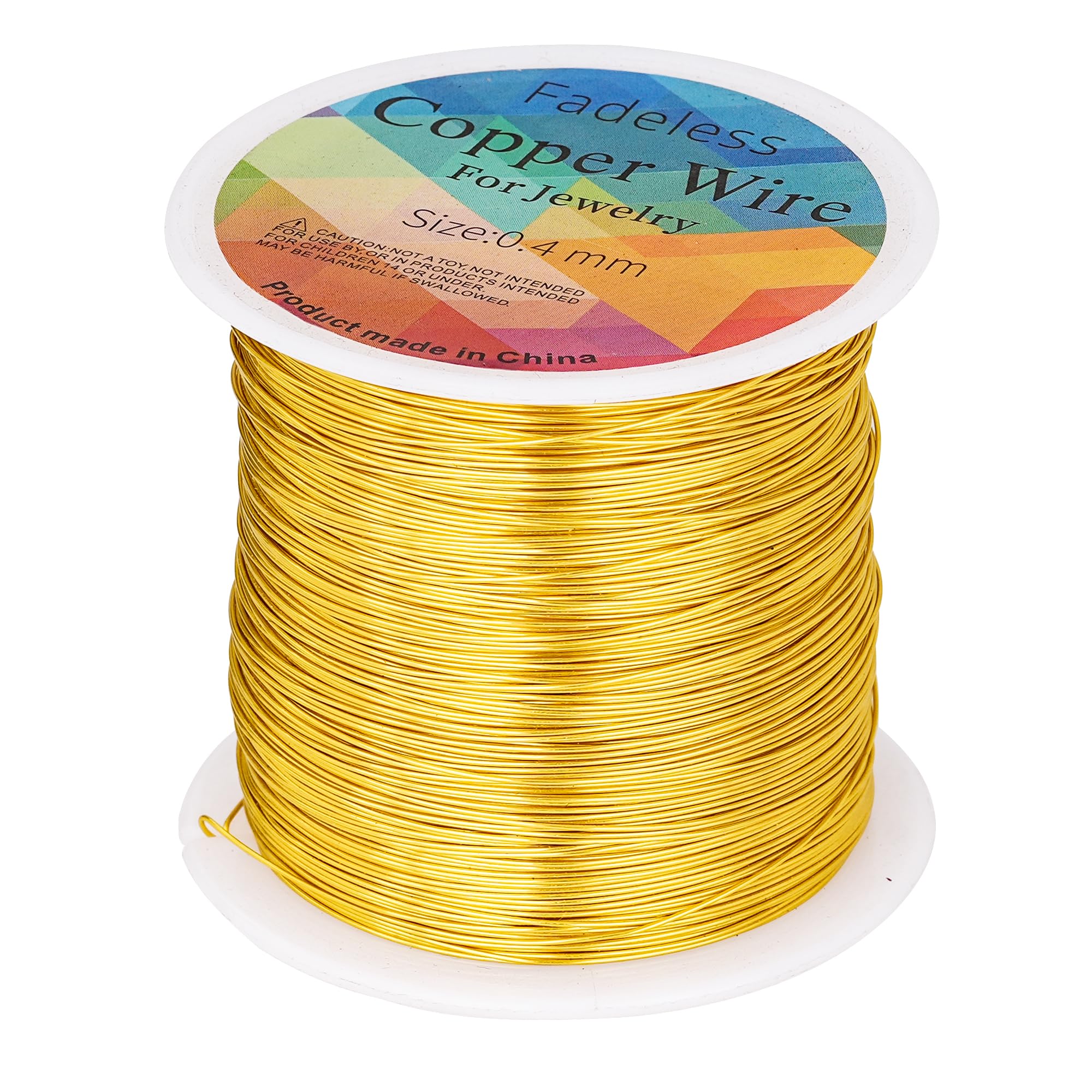 328 Feet Tarnish Resistant Copper Wires 26 Gauge/0.4mm Long Lasting Plated Jewelry Craft Wires Beading Wire for Jewelry Making, Wire Wrapping and Crafting(Gold) โ image 1
