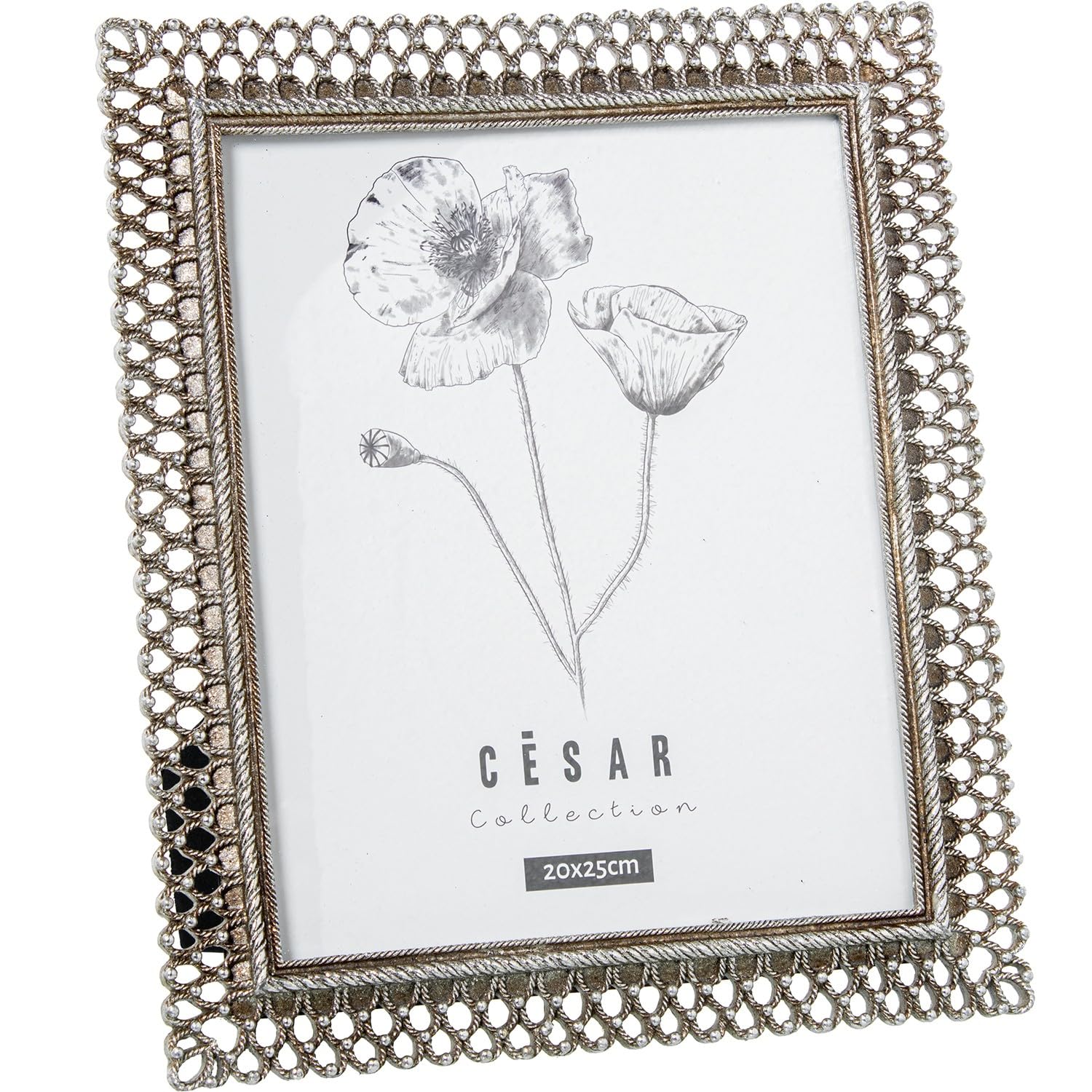 Cadre photo de 20 x 25 cm argenté pour décorer le salon