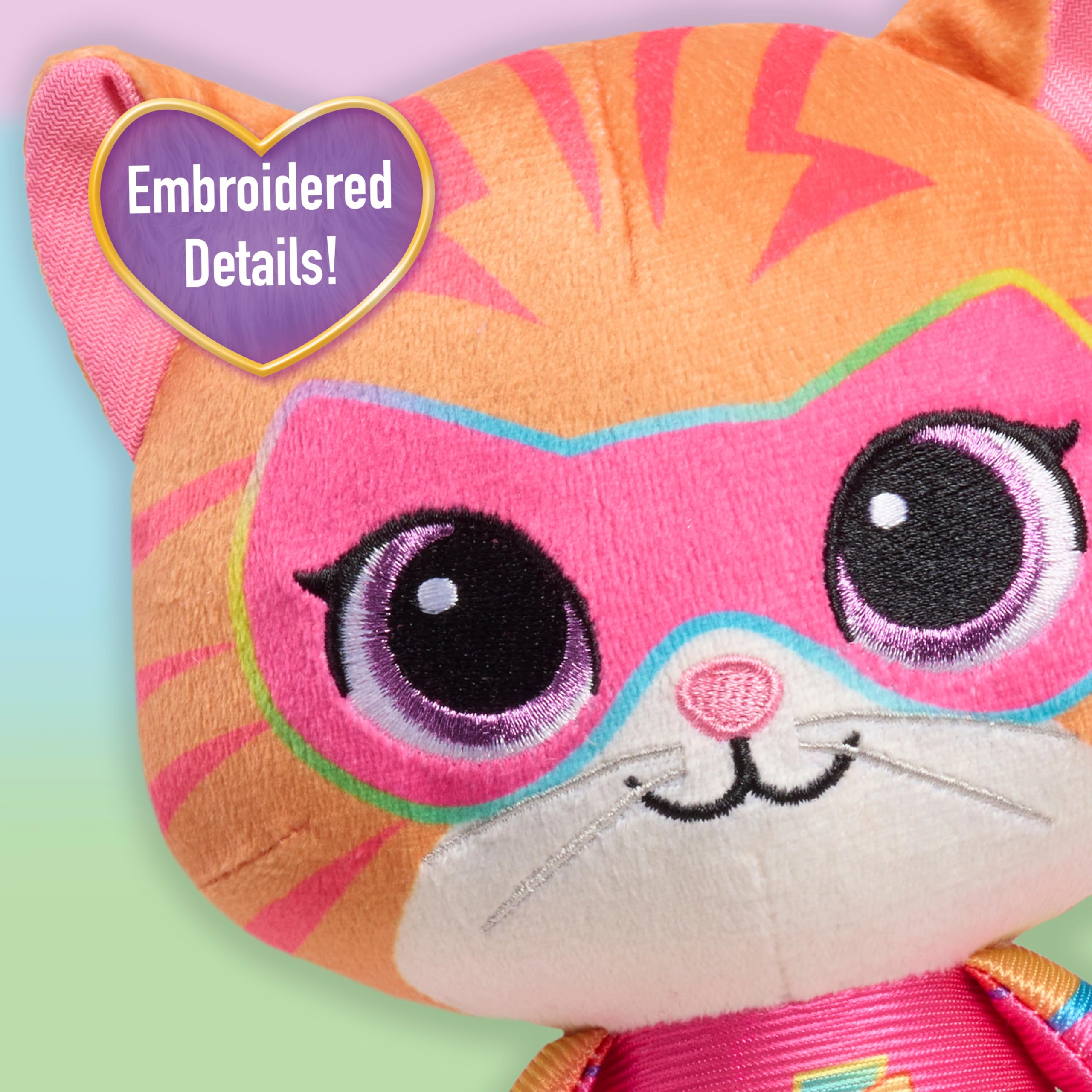 Just Play Disney Junior SuperKitties Su-Purr Charged - Peluche Ginny, 17,8 cm, per bambini dai 2 anni in su