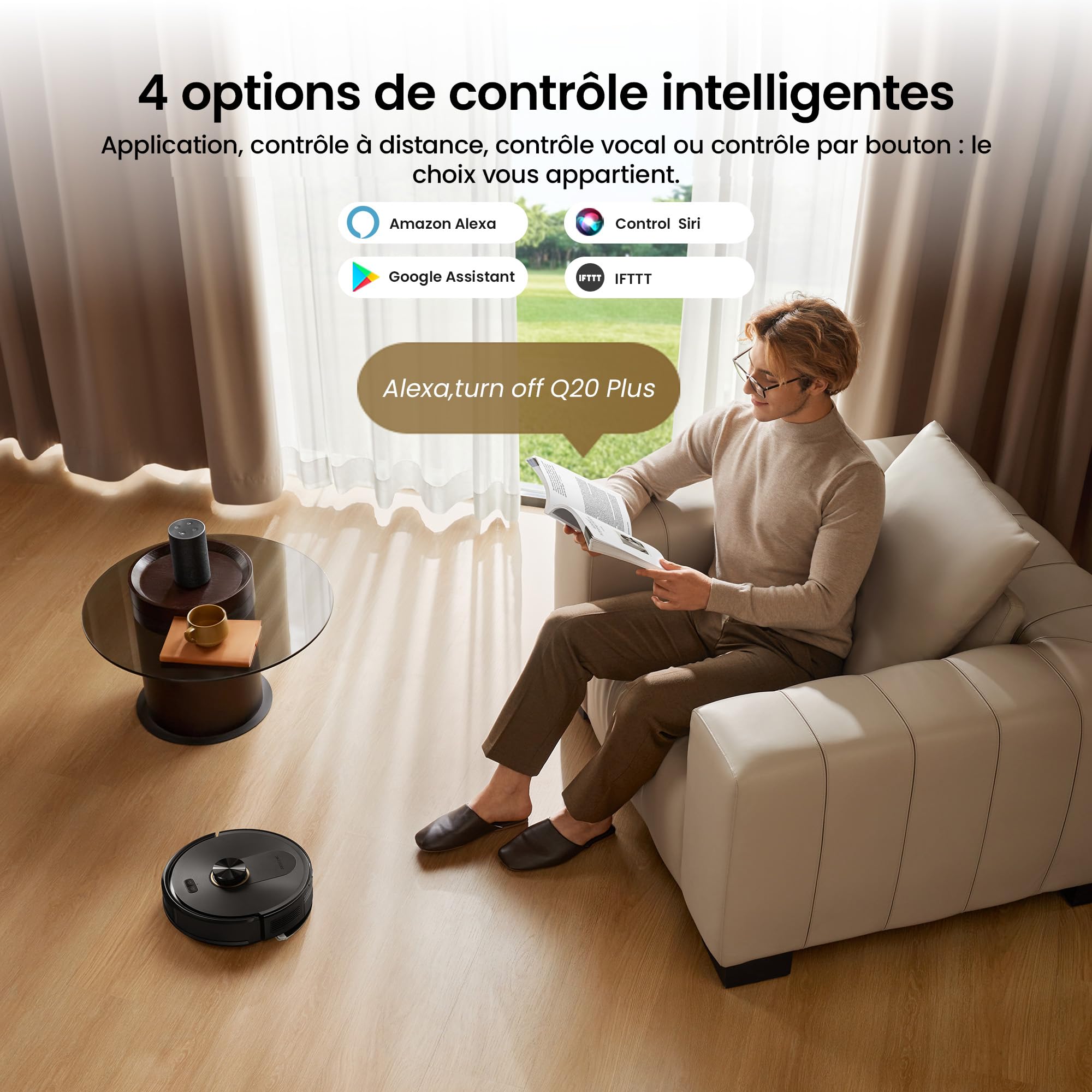 Proscenic Q20 Plus Robot Aspirateur Laveur 10000Pa avec Station Sans Sac Vidage Automatique,200Min Aspirateur Robot et Serpillière,Nav Lidar Cartographie,Évitement d'obstacles,Pour Poils Animaux Tapis