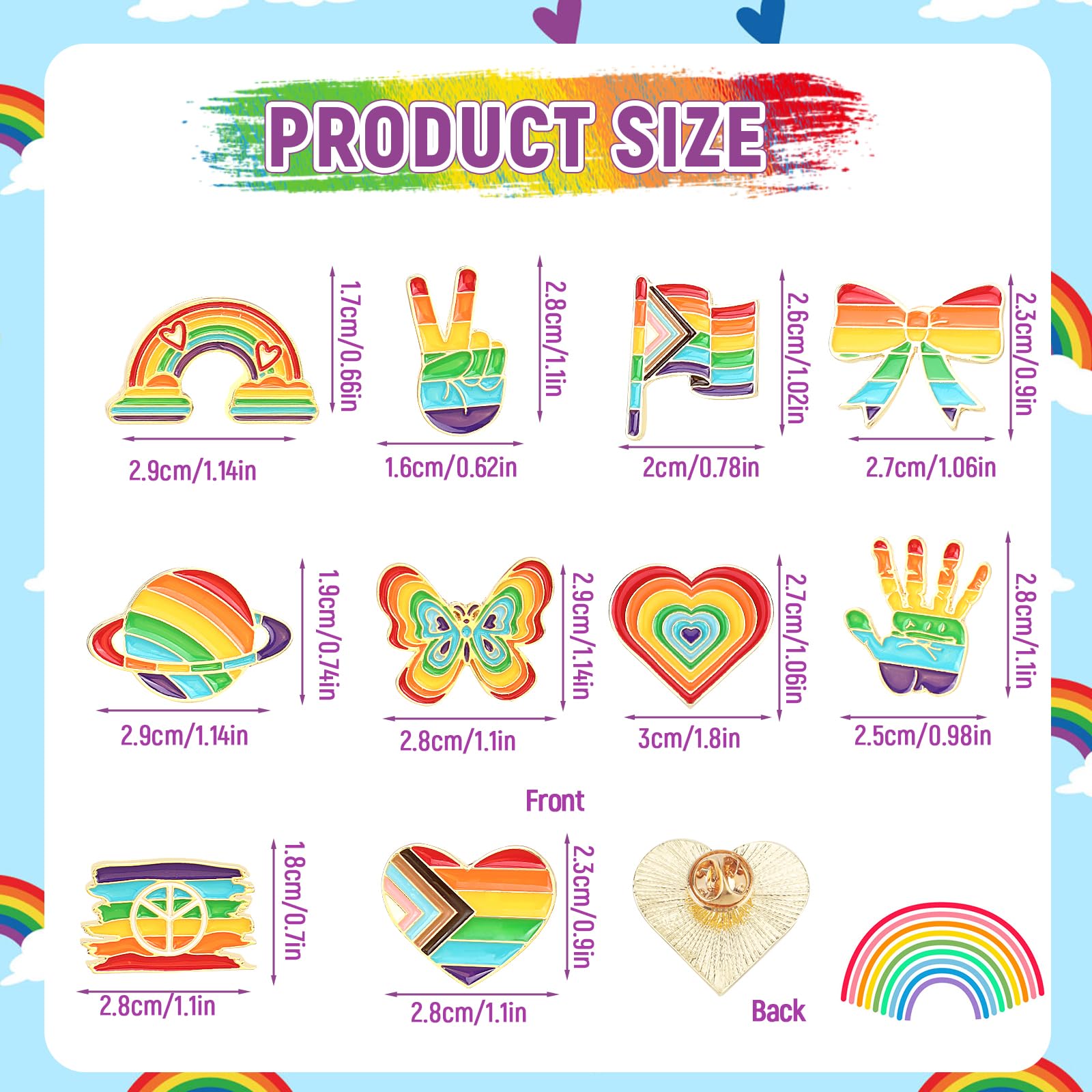 Alfiler Arcoíris LGBT Gay Rainbow Pin Broche Orgullo LGBTQ Pride Botón Accesorios