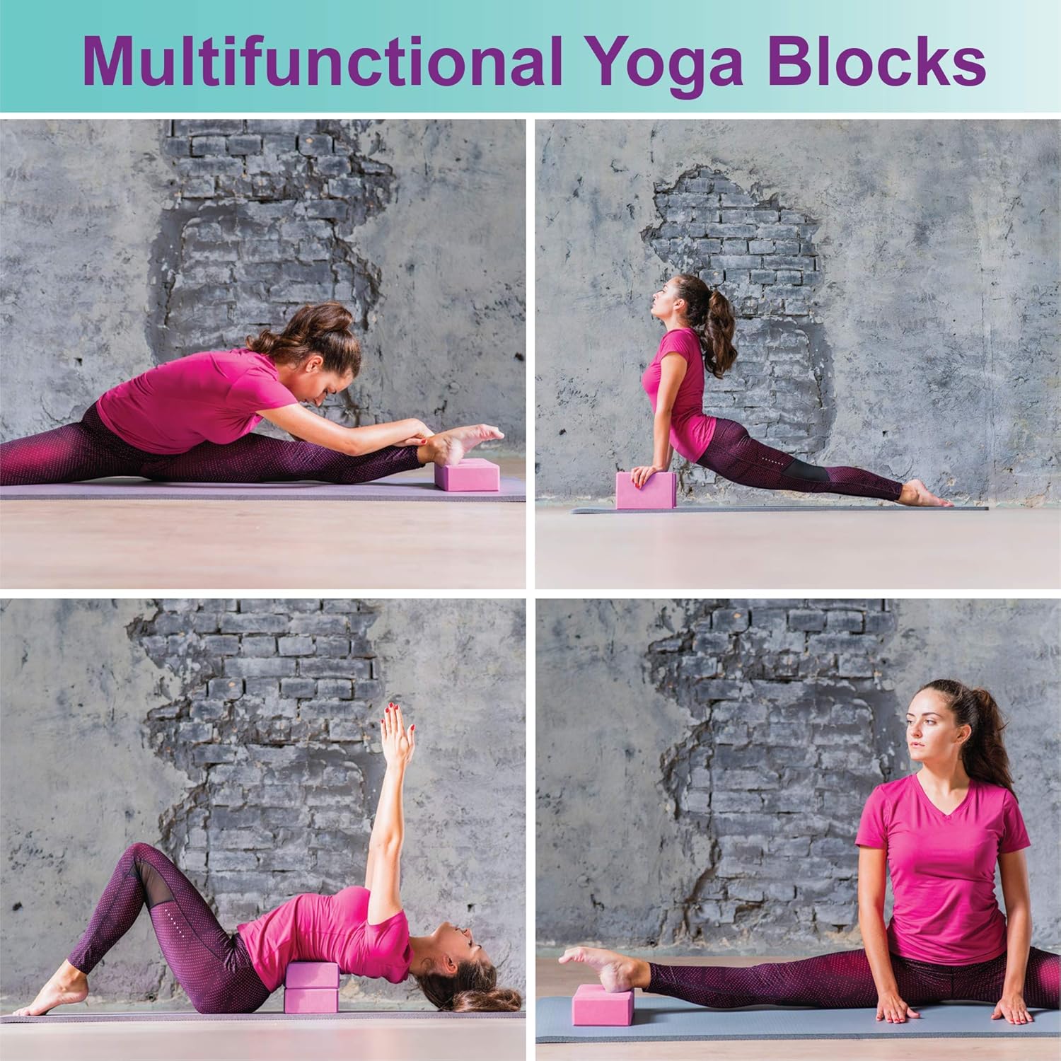 Dea Forever Yoga Strap and Blocks Set | High-Density Eva Foam Blocks with Yoga Strap D Ring Yoga Accessories | Yoga Brick 2 Pack and Strap + eBook for a Better Lifestyle : Sports & Outdoors