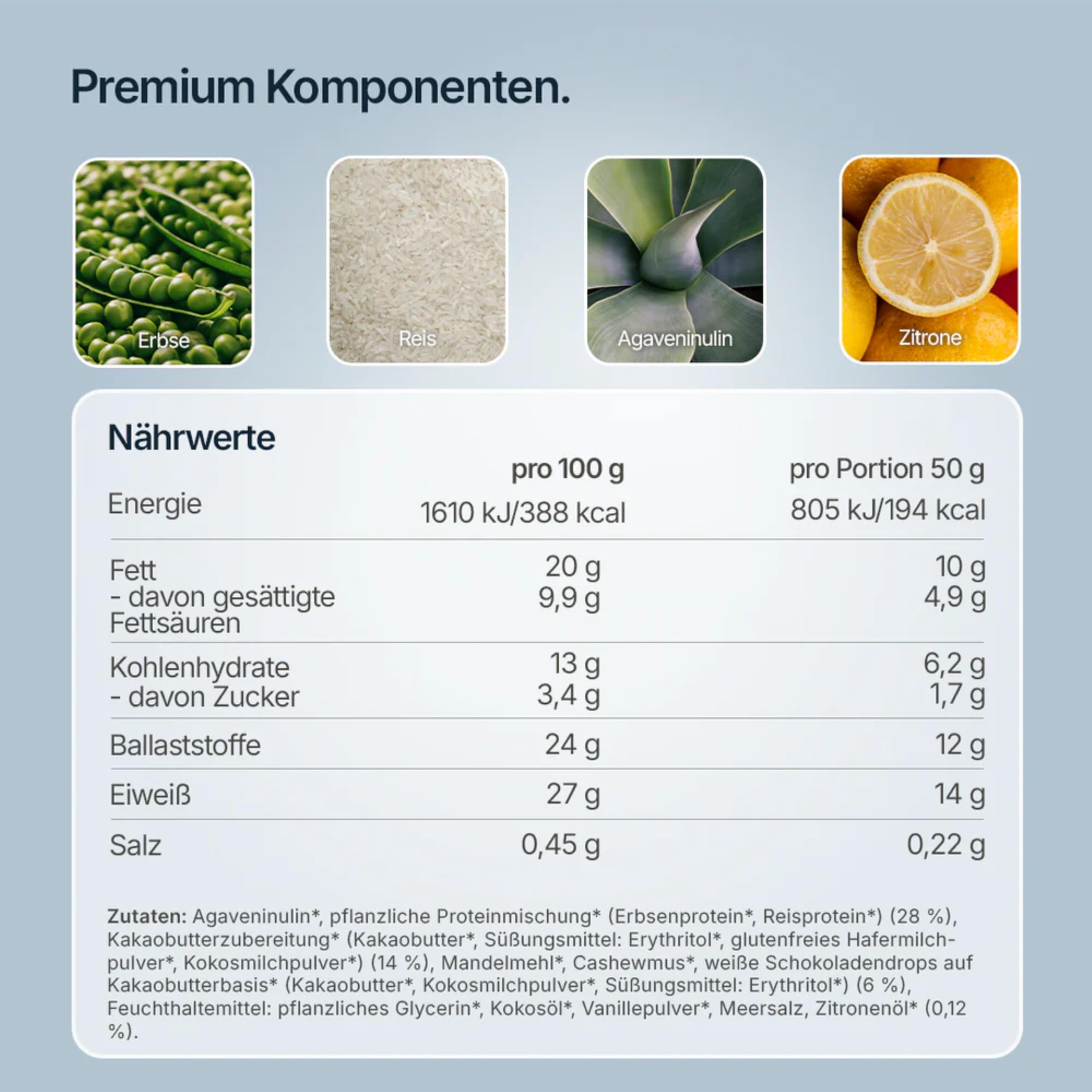 getvuel High Protein Riegel Lemon Cake – 12x50g | 14g pflanzliches Protein | nur 1,7g Zucker | vegan, glutenfrei | mit weißer Schokolade | natürliche Zutaten