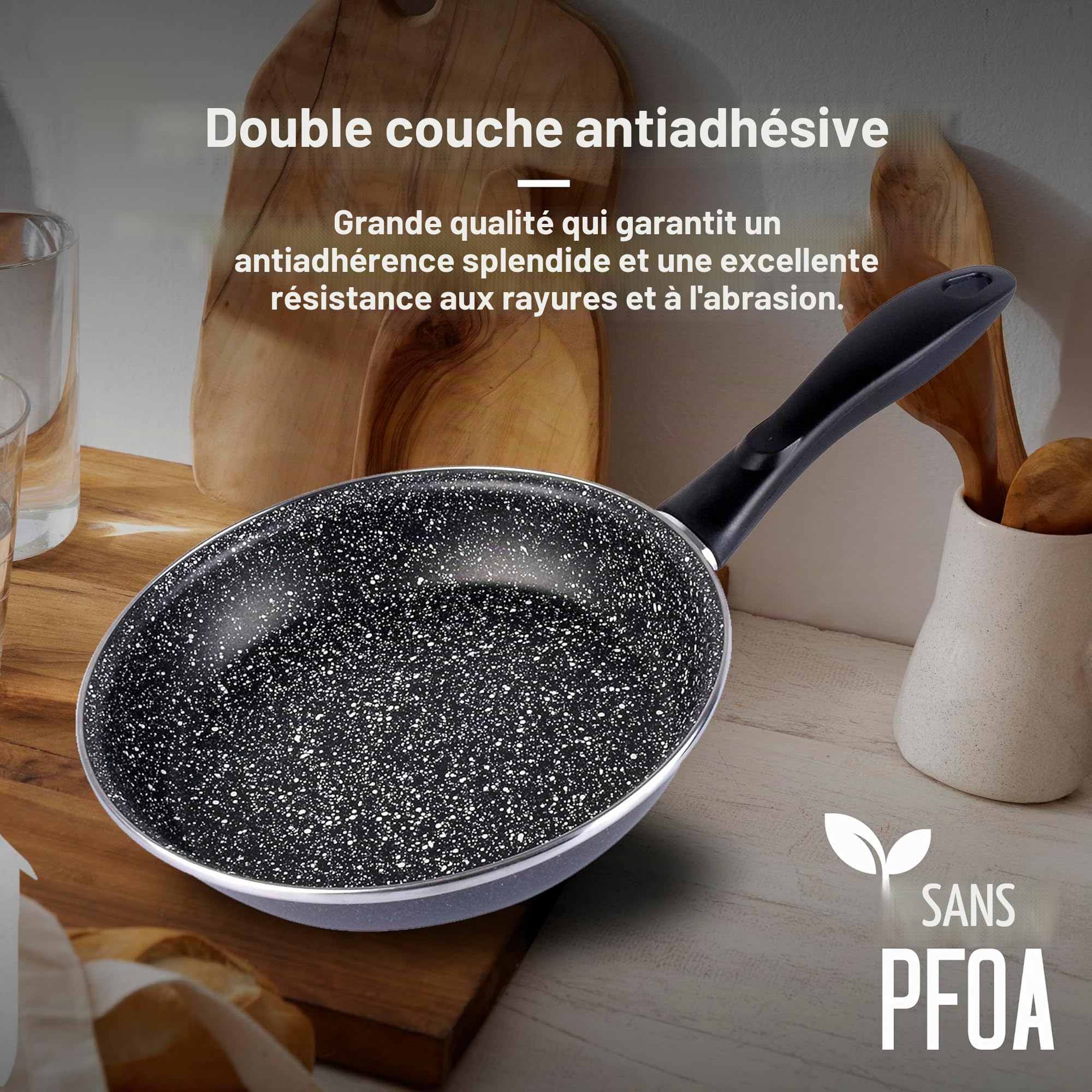 Magefesa Lot de 3 poêles K2 Granssaso 24/26/28 cm acier émaillé vitrifié